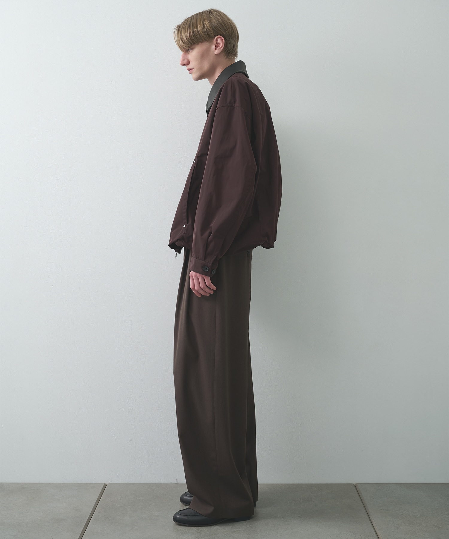 Leather collar Balloon Blouson STUDIOUS