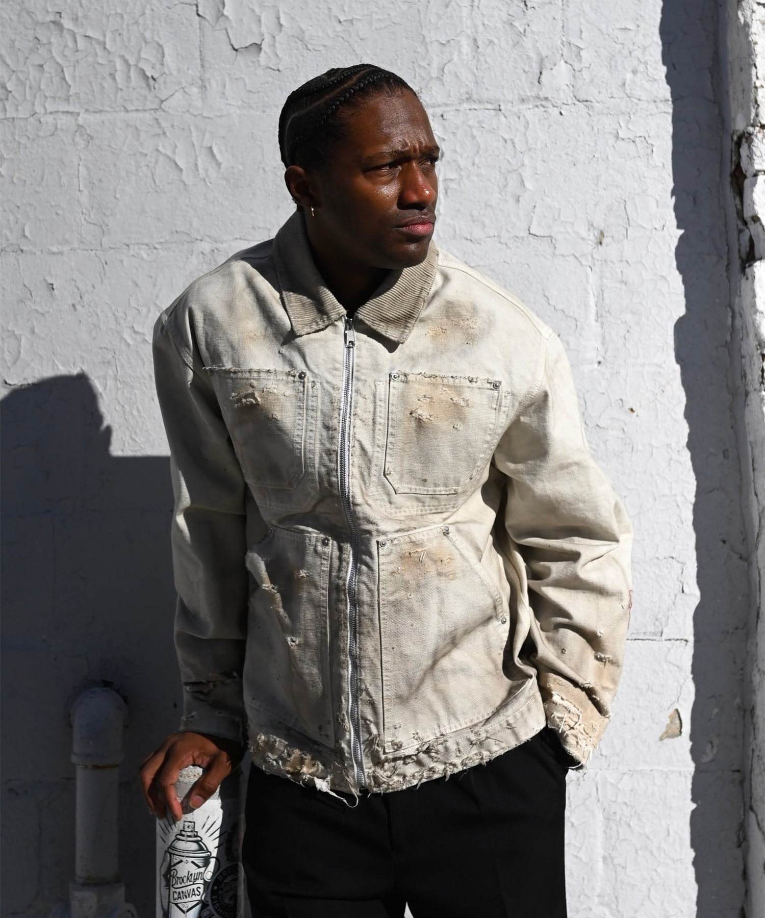 Distressed Work Jacket MIYAGIHIDETAKA