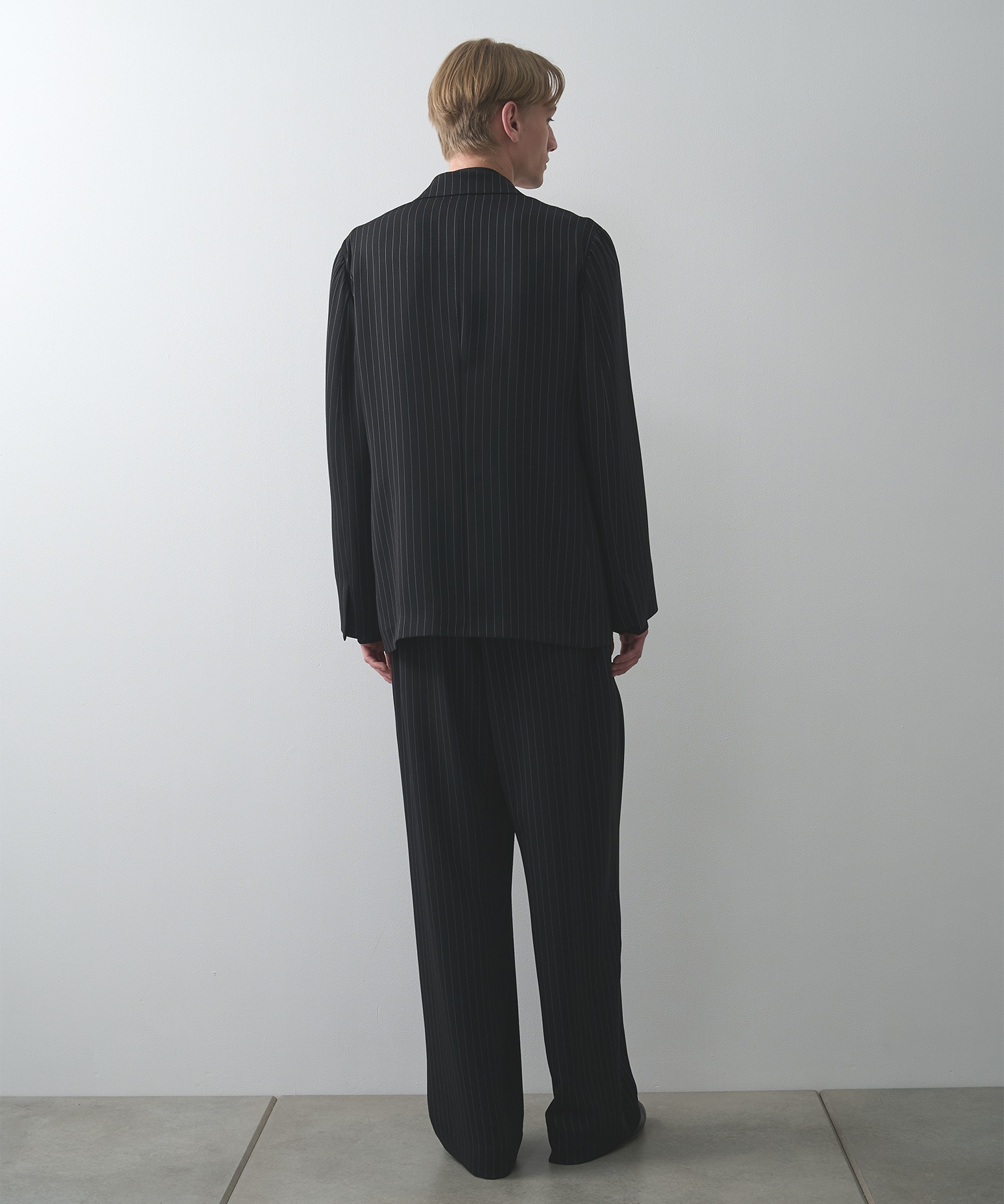 Stripe Double Cloth Button-Tab Pocket Tailored Jacket CULLNI