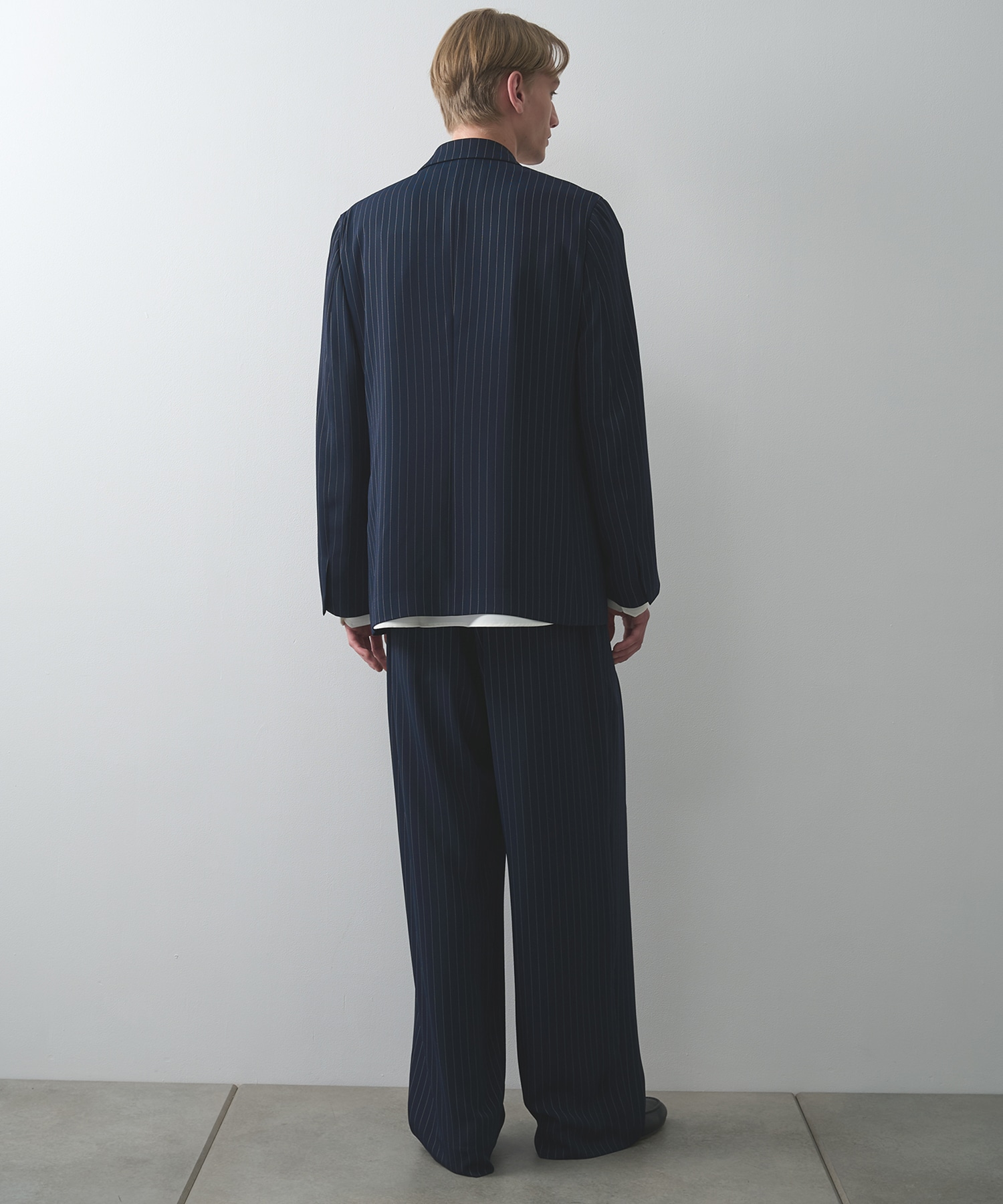 Stripe Double Cloth Button-Tab Pocket Tailored Jacket CULLNI