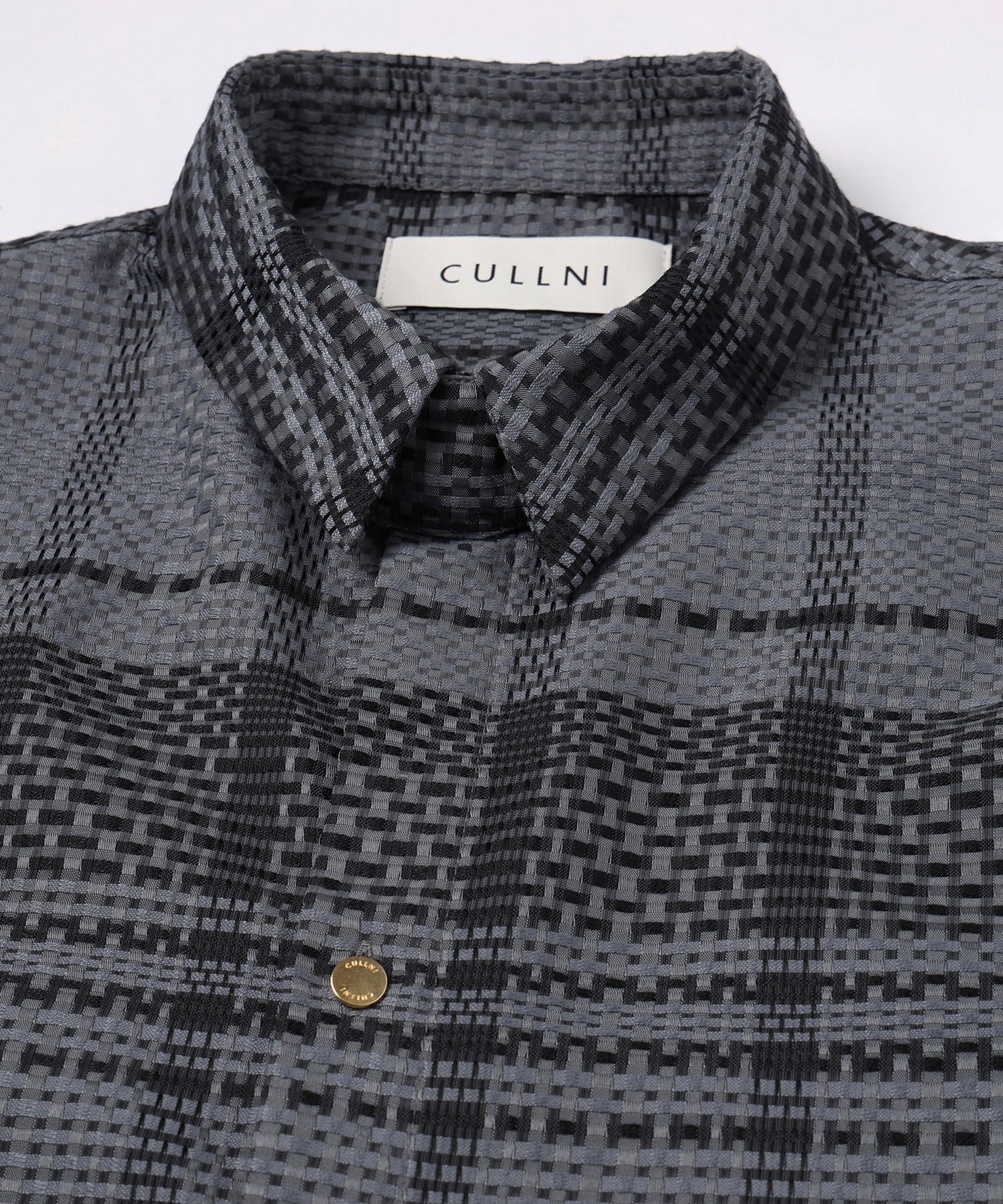 Sheer Tile Check Chin Tab Shirt CULLNI