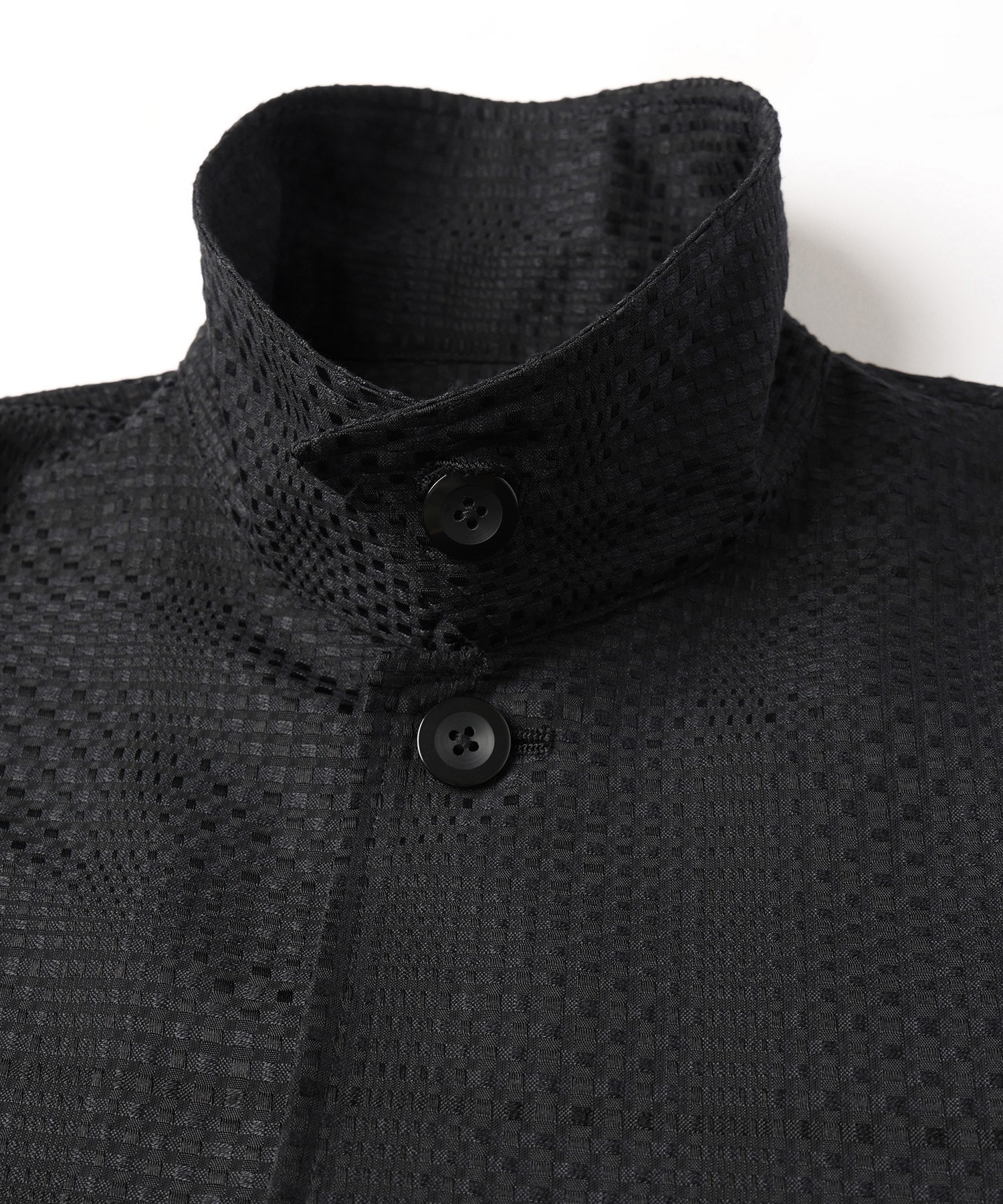 Sheer Tile Check Drawstring S/S Shirt CULLNI