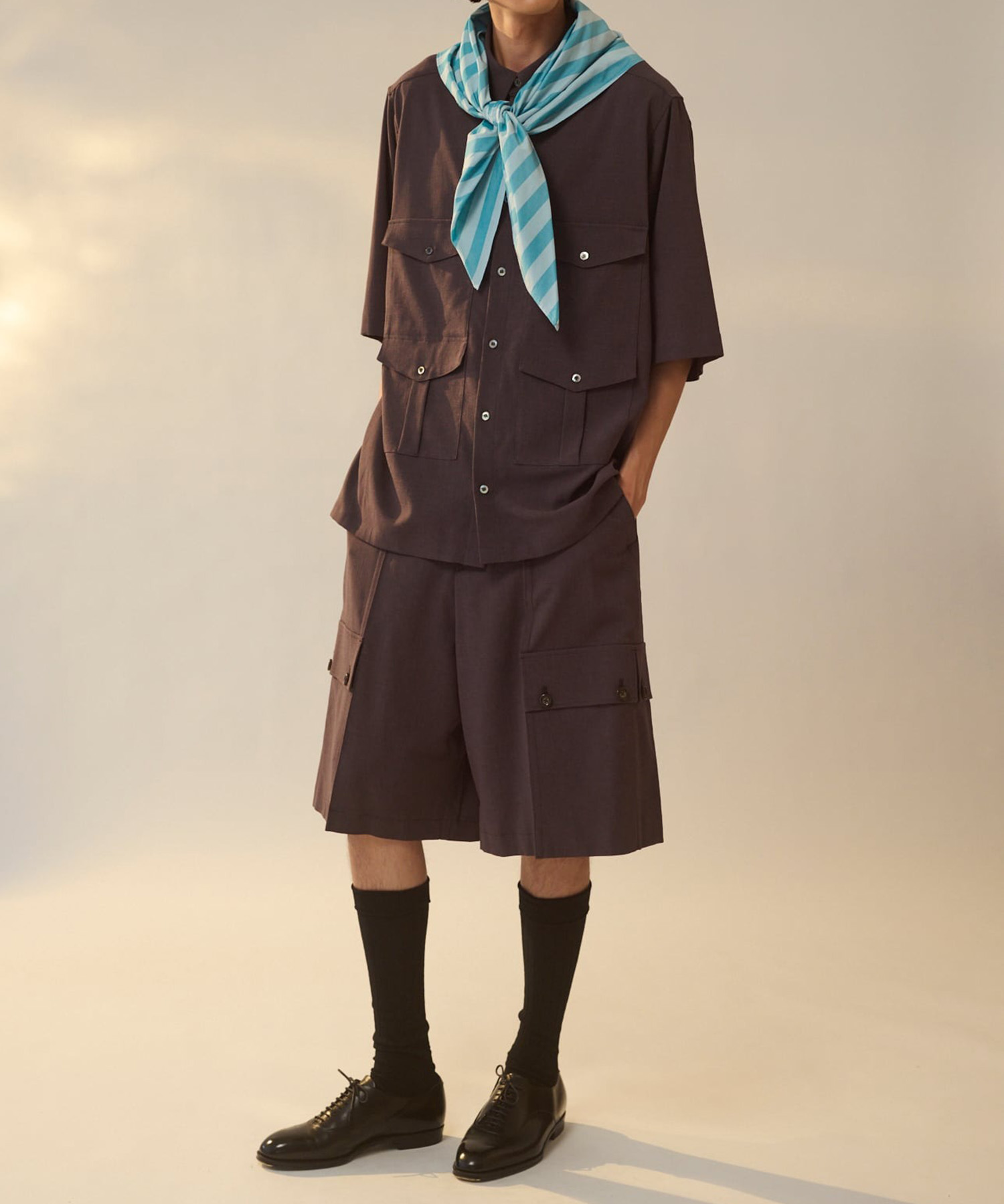 Multi Pocket Half Sleeve Shirt UJOH HOMME