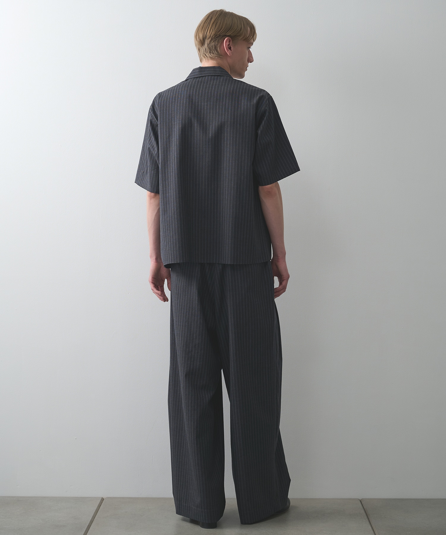 2/72ウールトロピカルワッシャー / フライフロントオープンカラーS/Sシャツ MARKAWARE/marka