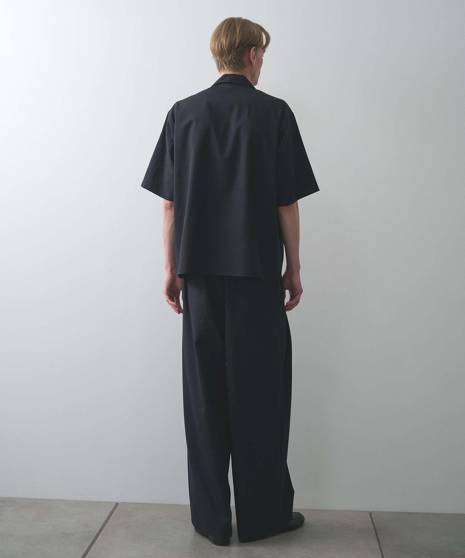 2/72ウールトロピカルワッシャー / フライフロントオープンカラーS/Sシャツ MARKAWARE/marka