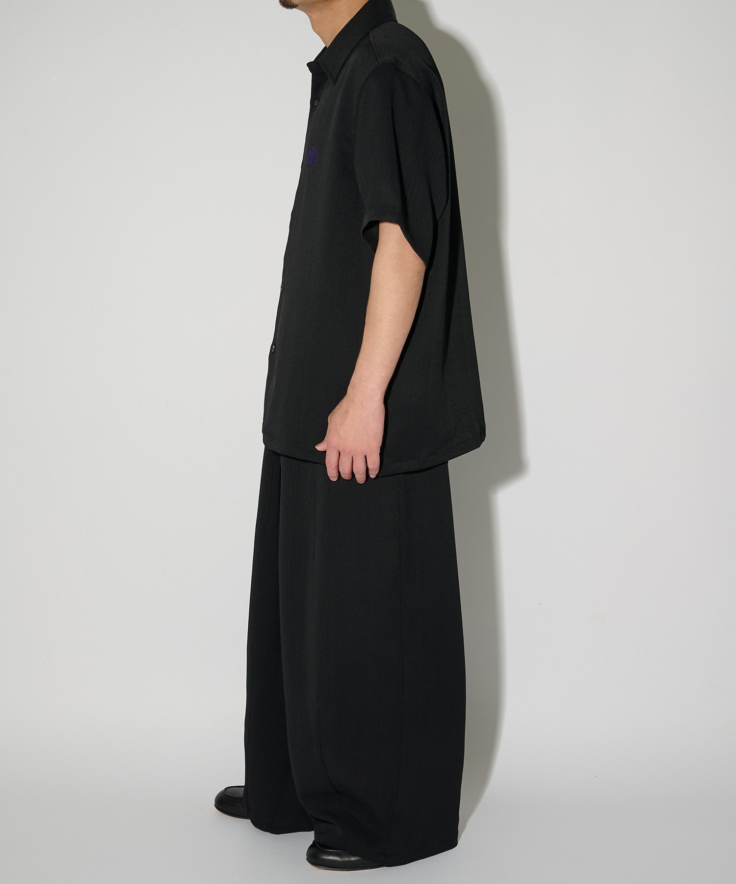 別注 Papillon Emb. S/S Shirt - Art Pique Pleats NEEDLES