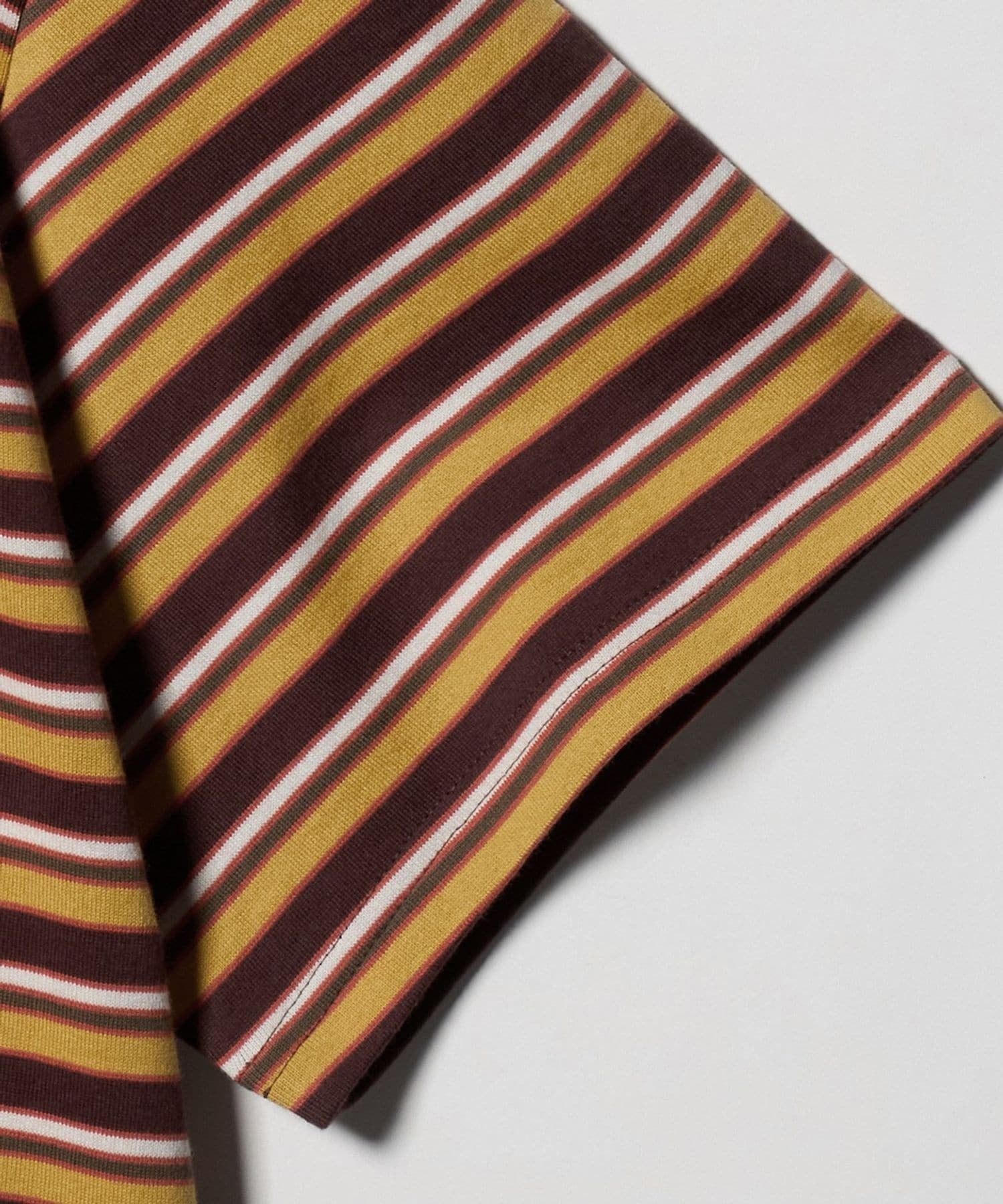 Hand-Embroidered Stripe T-Shirt KHOKI