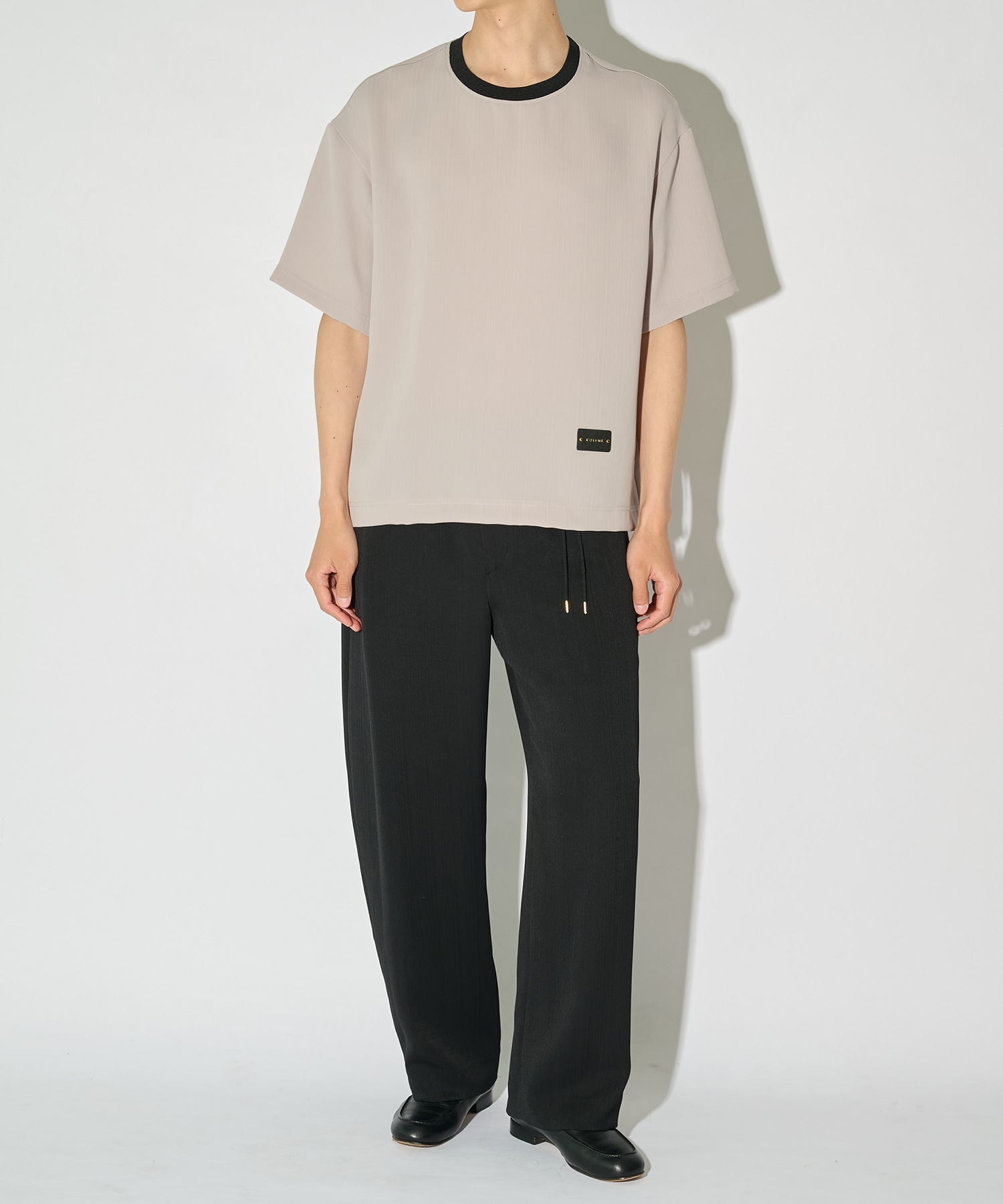 別注 Cord pique Leather Patch Short Sleeve Pullover CULLNI