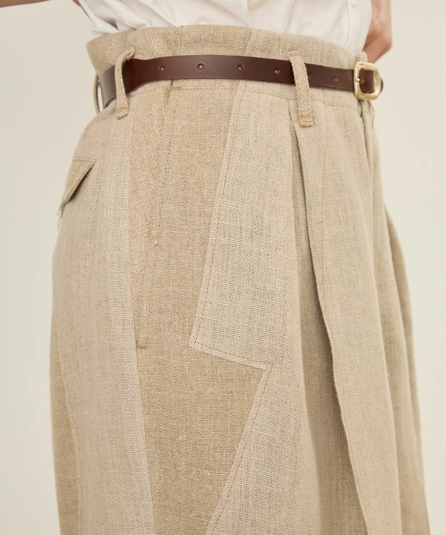 LINEN WIDE PANTS I'm here