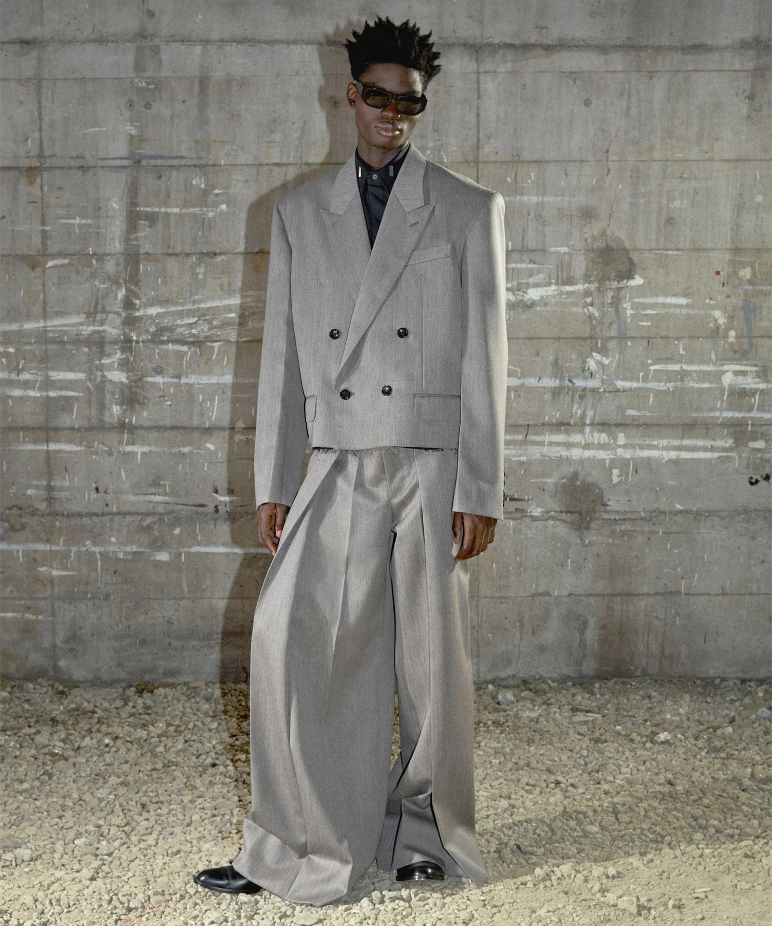 WOOL GABARDINE CUT-OFF SPENCER JACKET JOHN LAWRENCE SULLIVAN