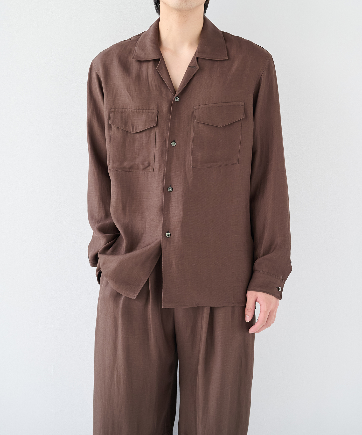Noseason Linen Open Shirts STUDIOUS