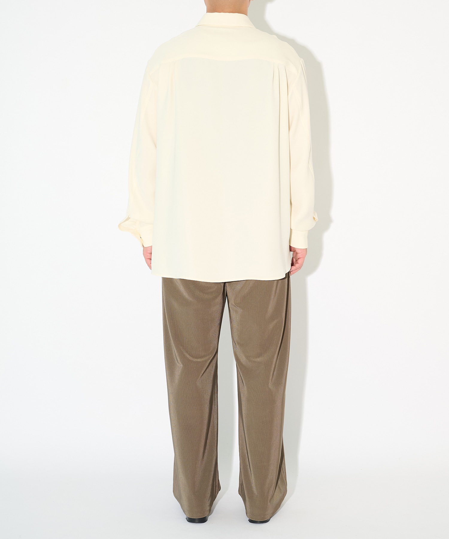 Double Satin Minimal Chin Tab Long Sleeve Shirt CULLNI