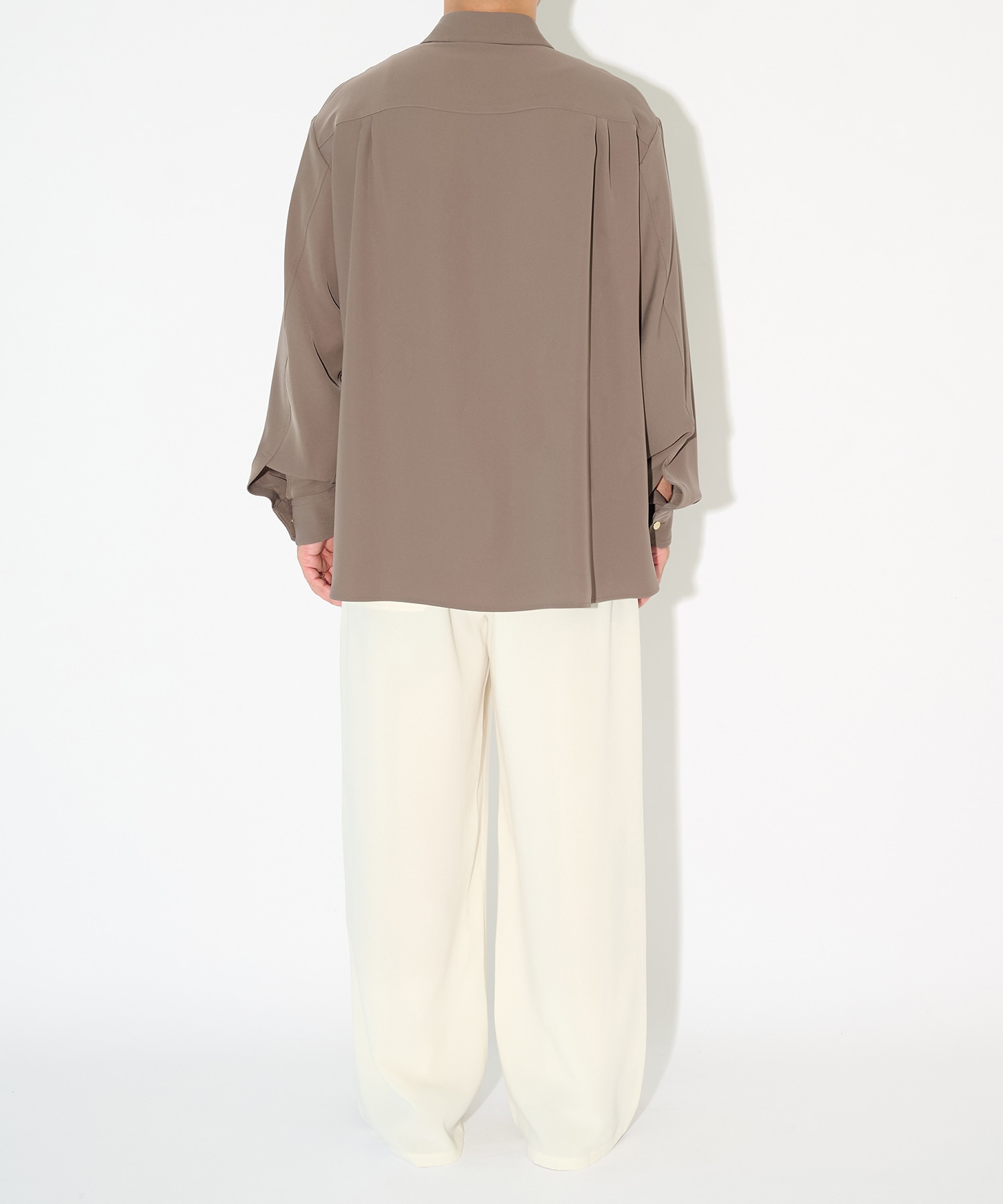 Double Satin Minimal Chin Tab Long Sleeve Shirt CULLNI