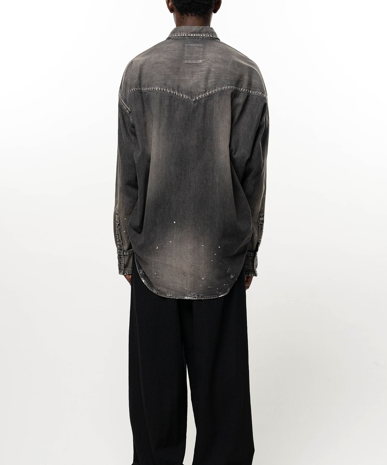 DENIM SHIRTS w STICKER Maison MIHARA YASUHIRO