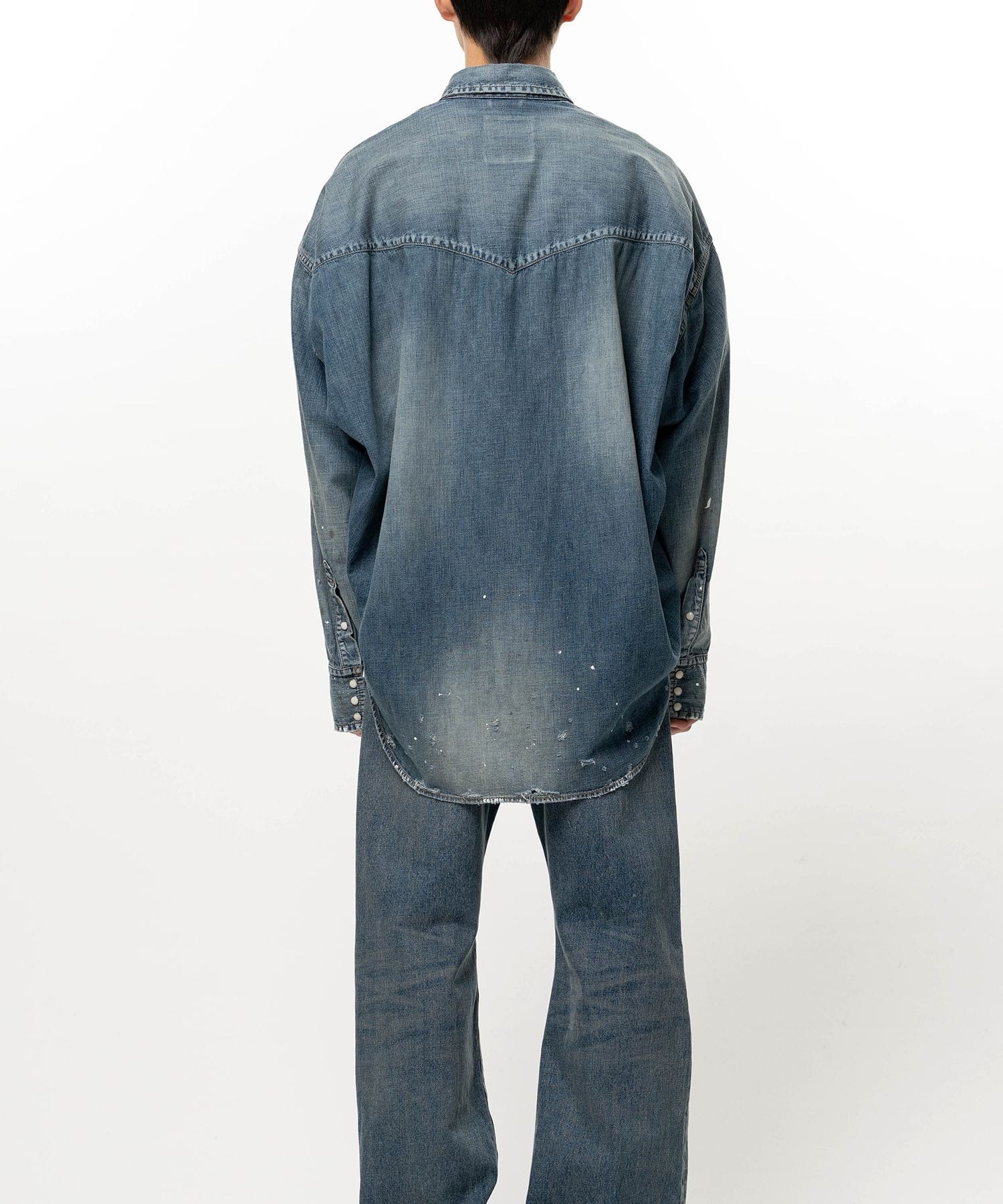 DENIM SHIRTS w STICKER Maison MIHARA YASUHIRO