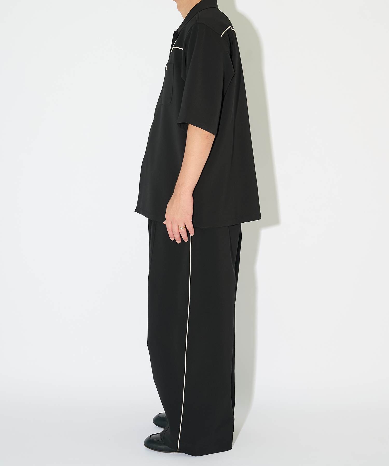 別注 Piping Cowboy One-Up S/S Shirt-Poly Double Cloth NEEDLES