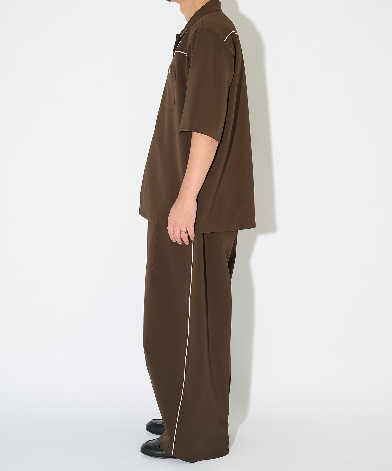 別注 Piping Cowboy One-Up S/S Shirt-Poly Double Cloth NEEDLES