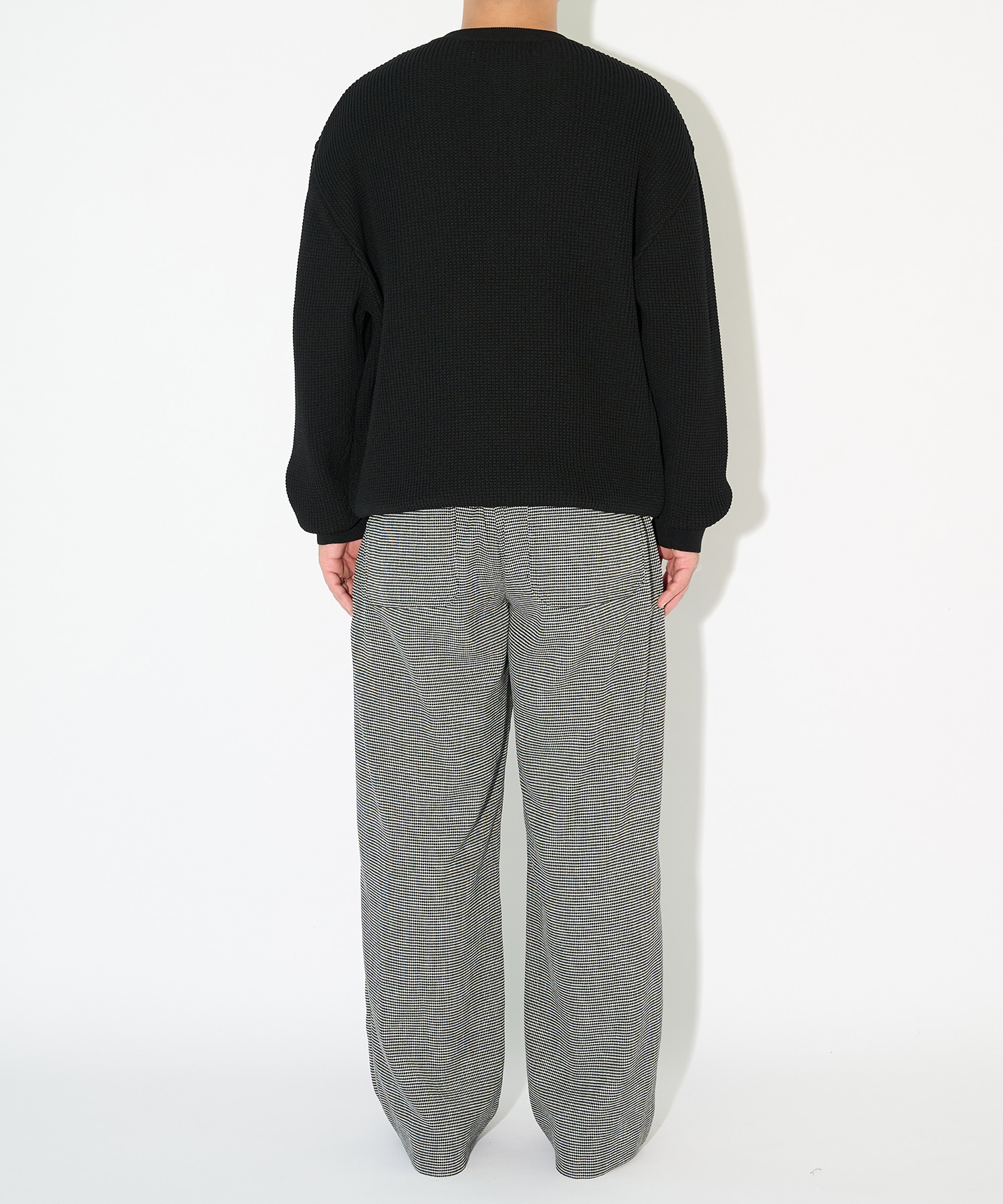 Organic Cotton Waffle Minimal Henley Neck Knit Pullover CULLNI