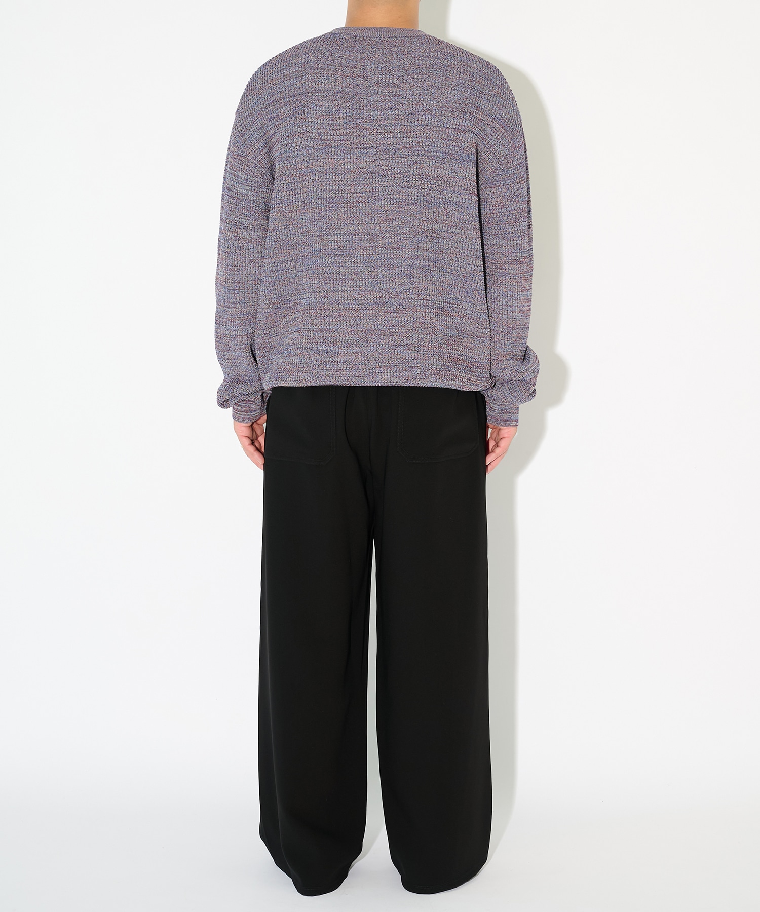 Organic Cotton Waffle Minimal Henley Neck Knit Pullover CULLNI
