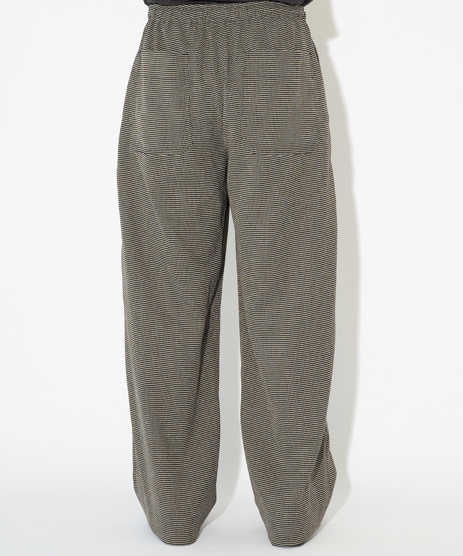 Mix Yarn Mesh Drawstring Wide Pants CULLNI