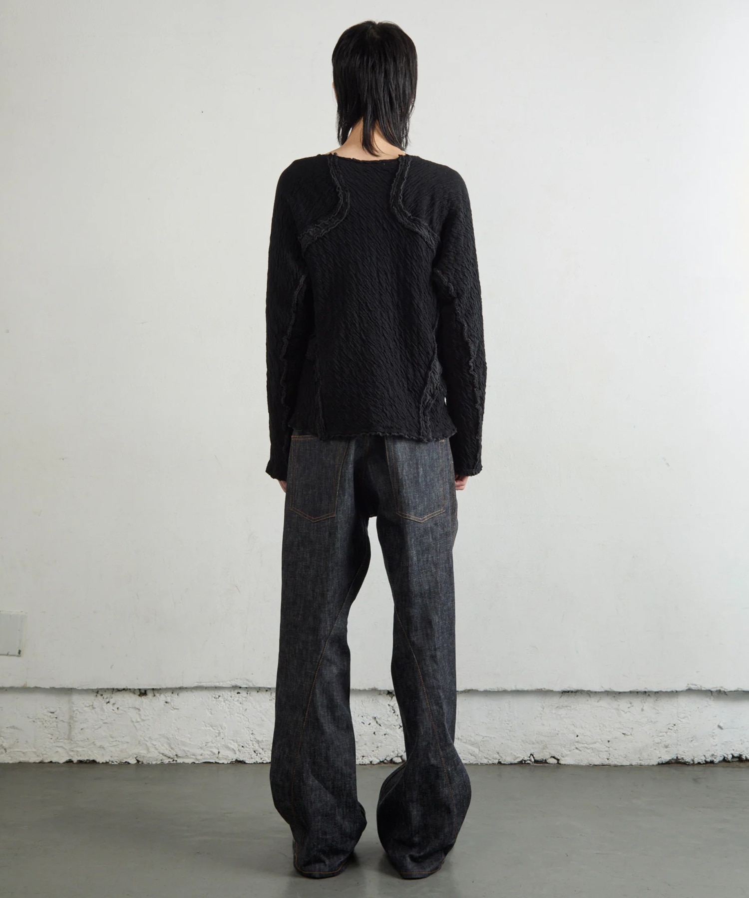 3D TWISTED WIDE LEG JEANS NVRFRGT
