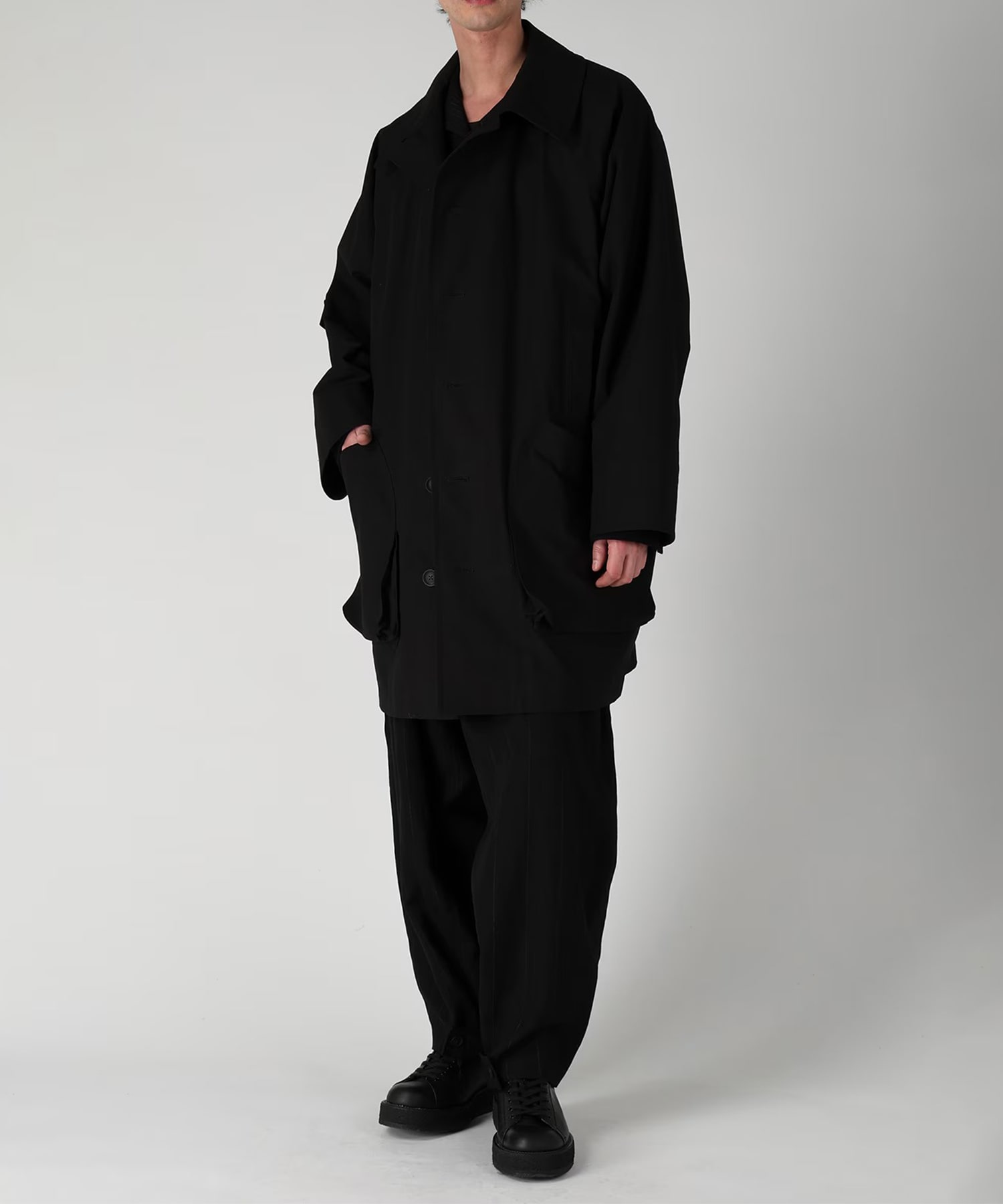 HEM TAB WIDE TUCK PANTS Yohji Yamamoto