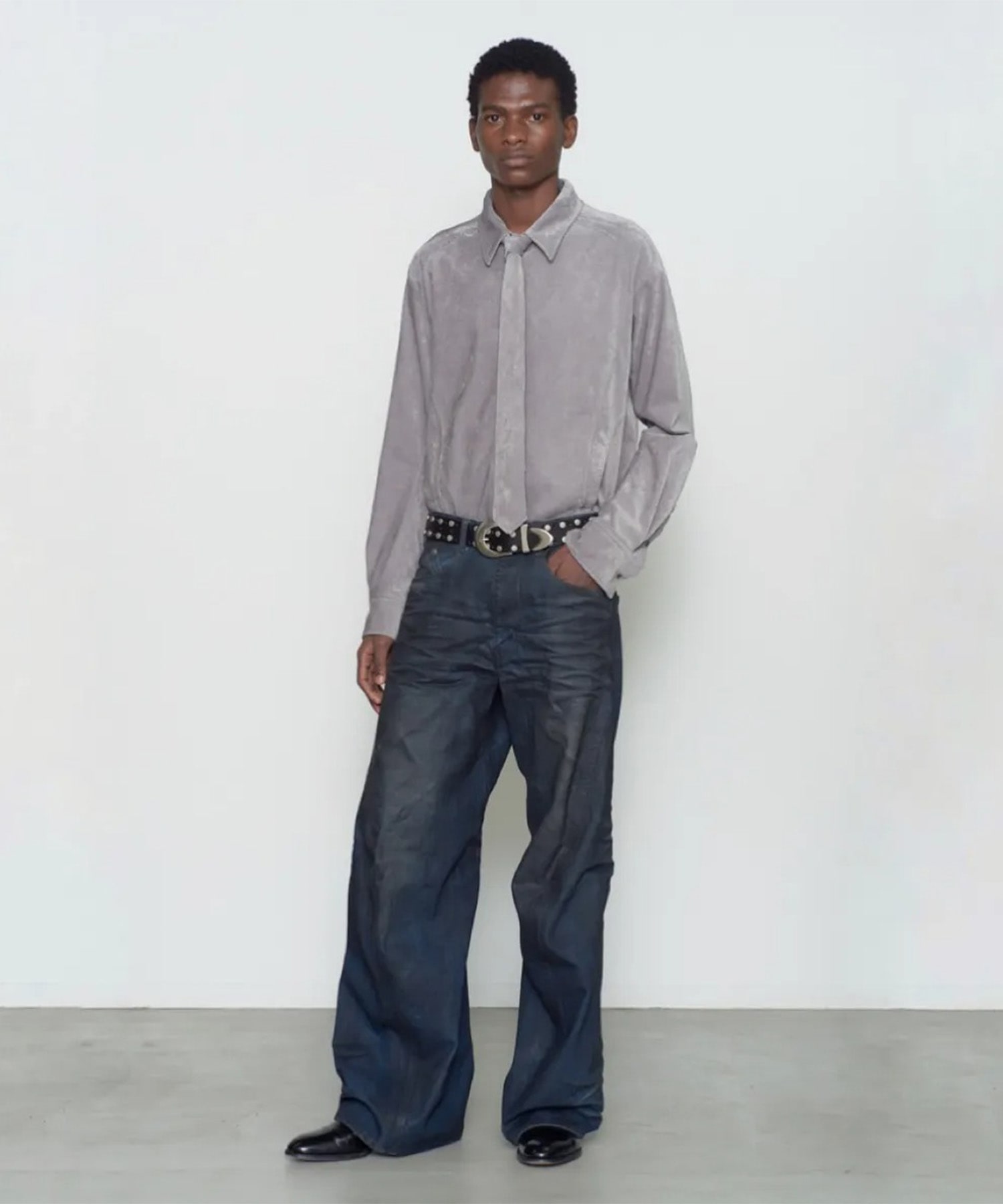 3D TWISTED WIDE LEG JEANS NVRFRGT