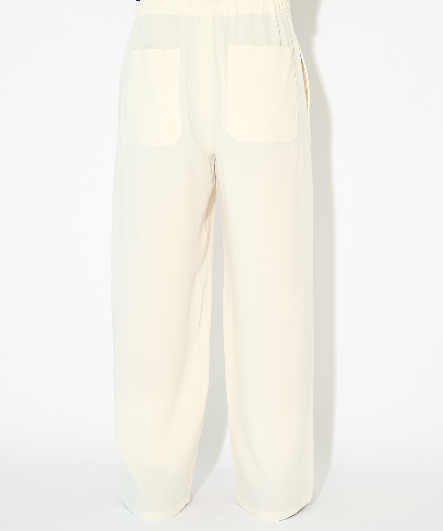 Triacetate Airy Cloth Drawstring Wide Pants CULLNI