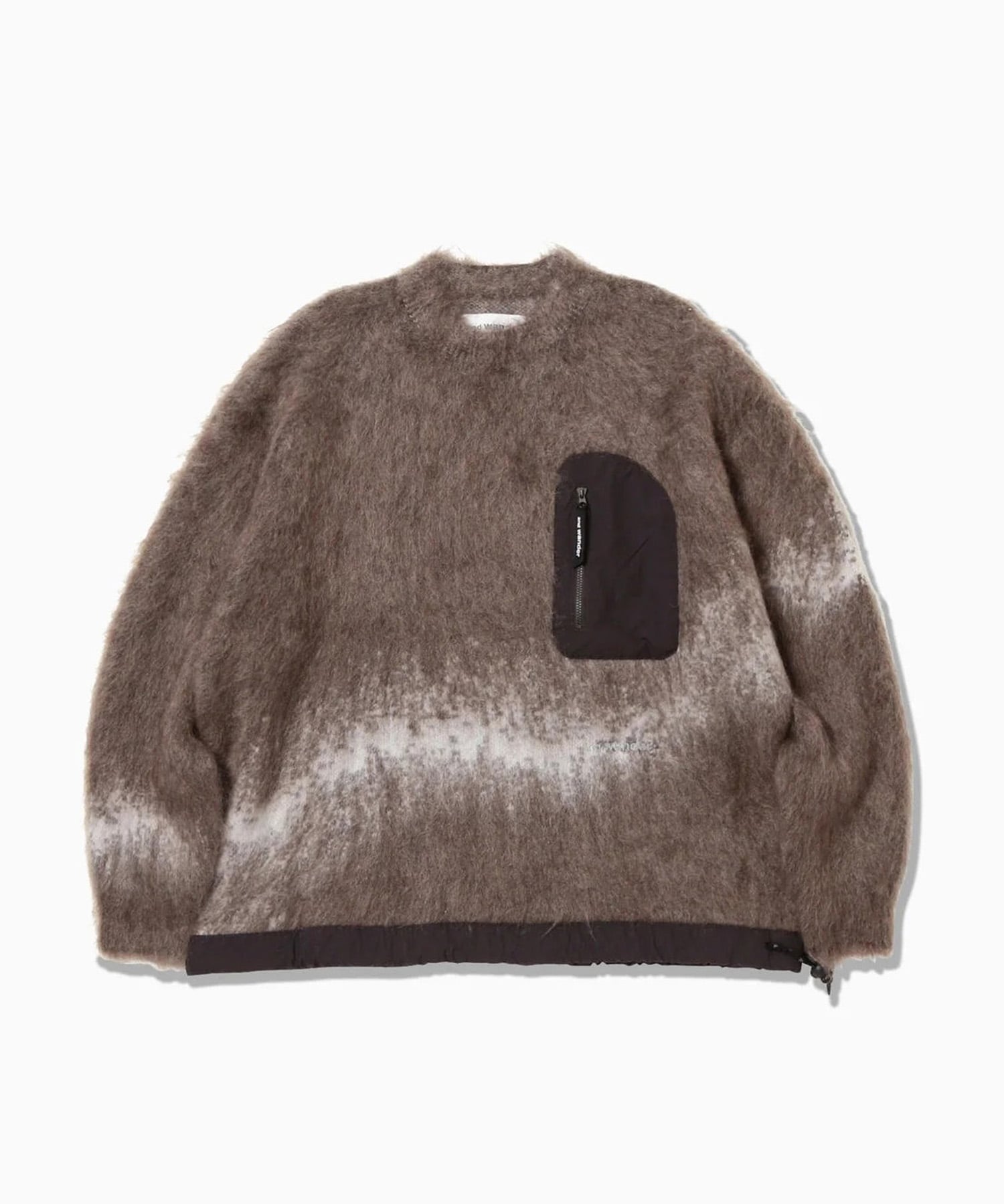 jacquard shaggy knit crew neck and wander