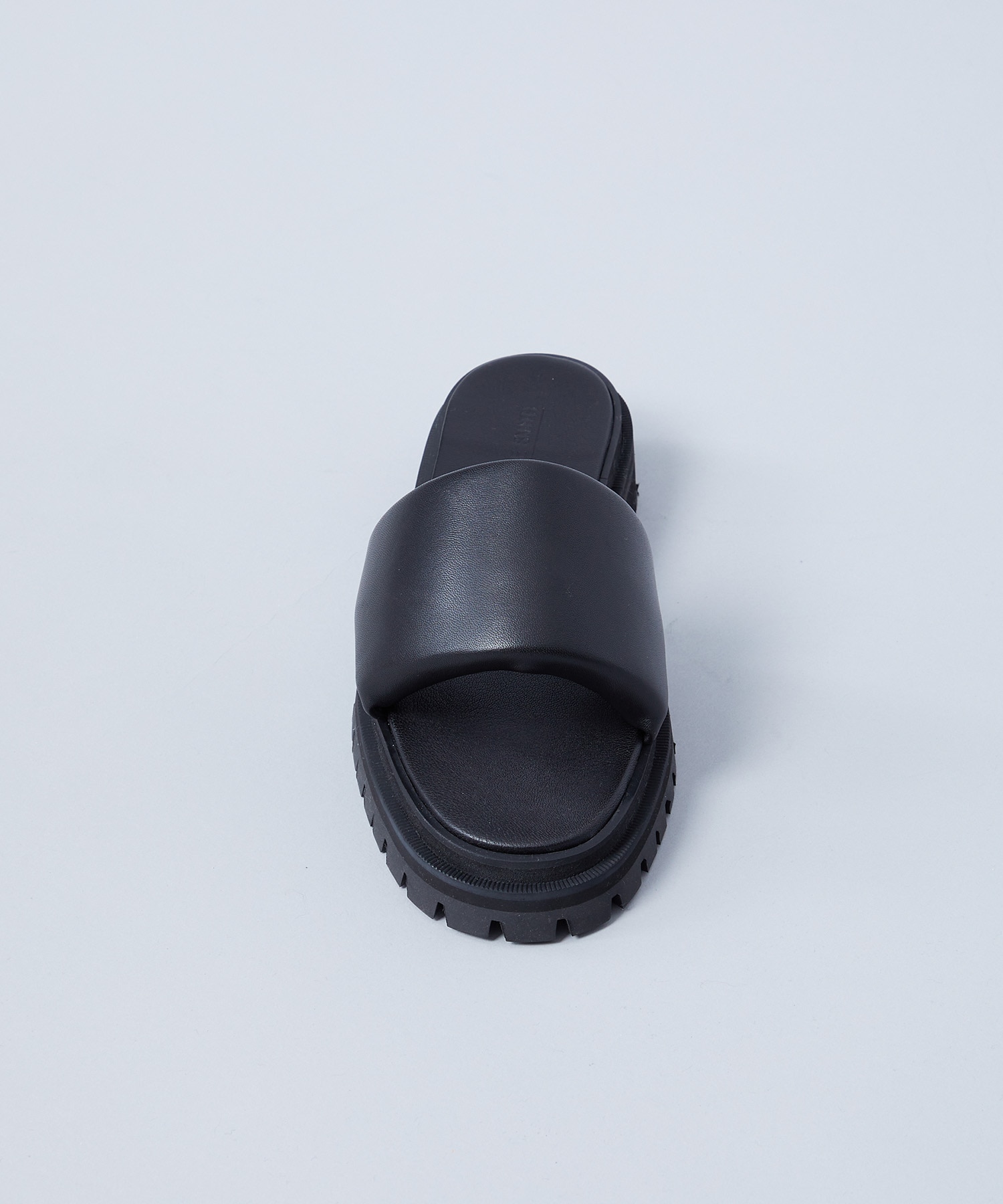 VIBRAM SOLE LEATHER SLIDE(36 BLACK): JANE SMITH: WOMENS｜ STUDIOUS