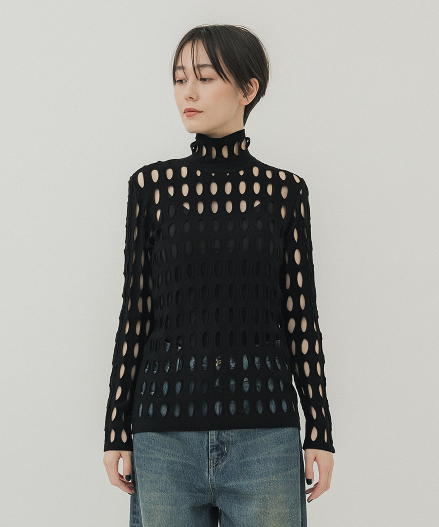 別注HOLE TURTLE KNIT TOPS｜STUDIOUS