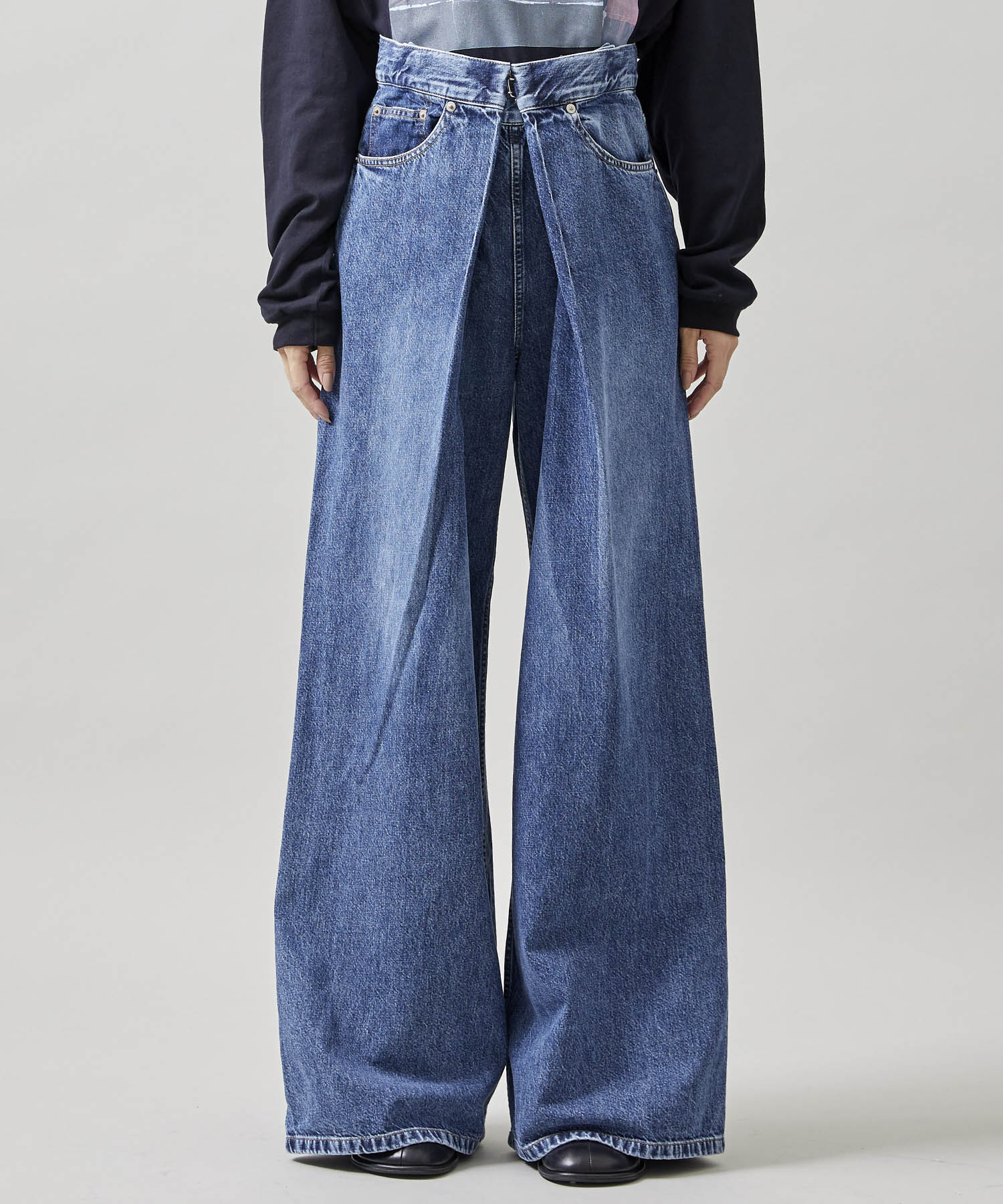 ウォッシュドデニムワイドパンツ JOHN LAWRENCE SULLIVAN