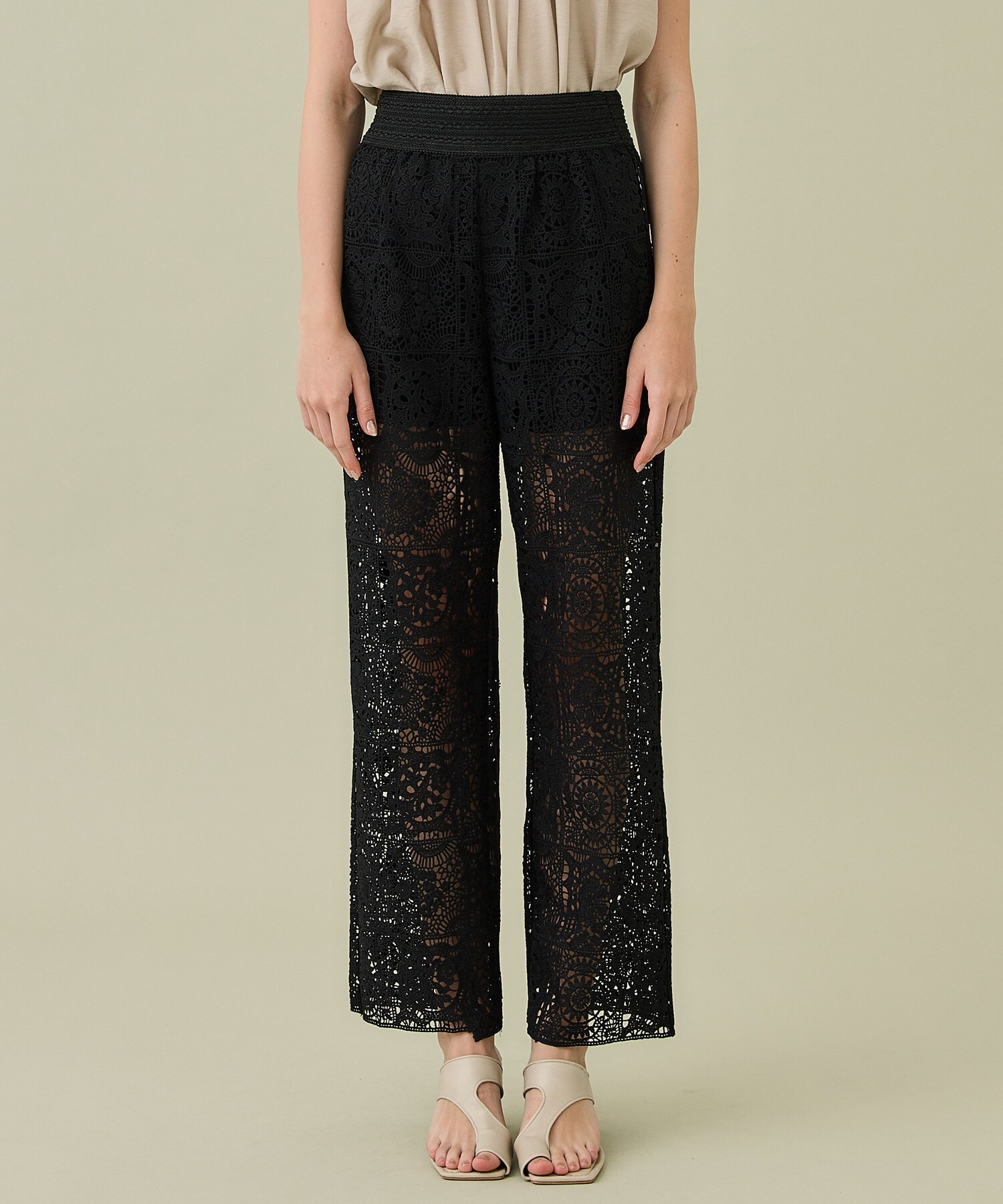 BLOCK LACE STRAIGHT PANTS | boydstreeservices.com