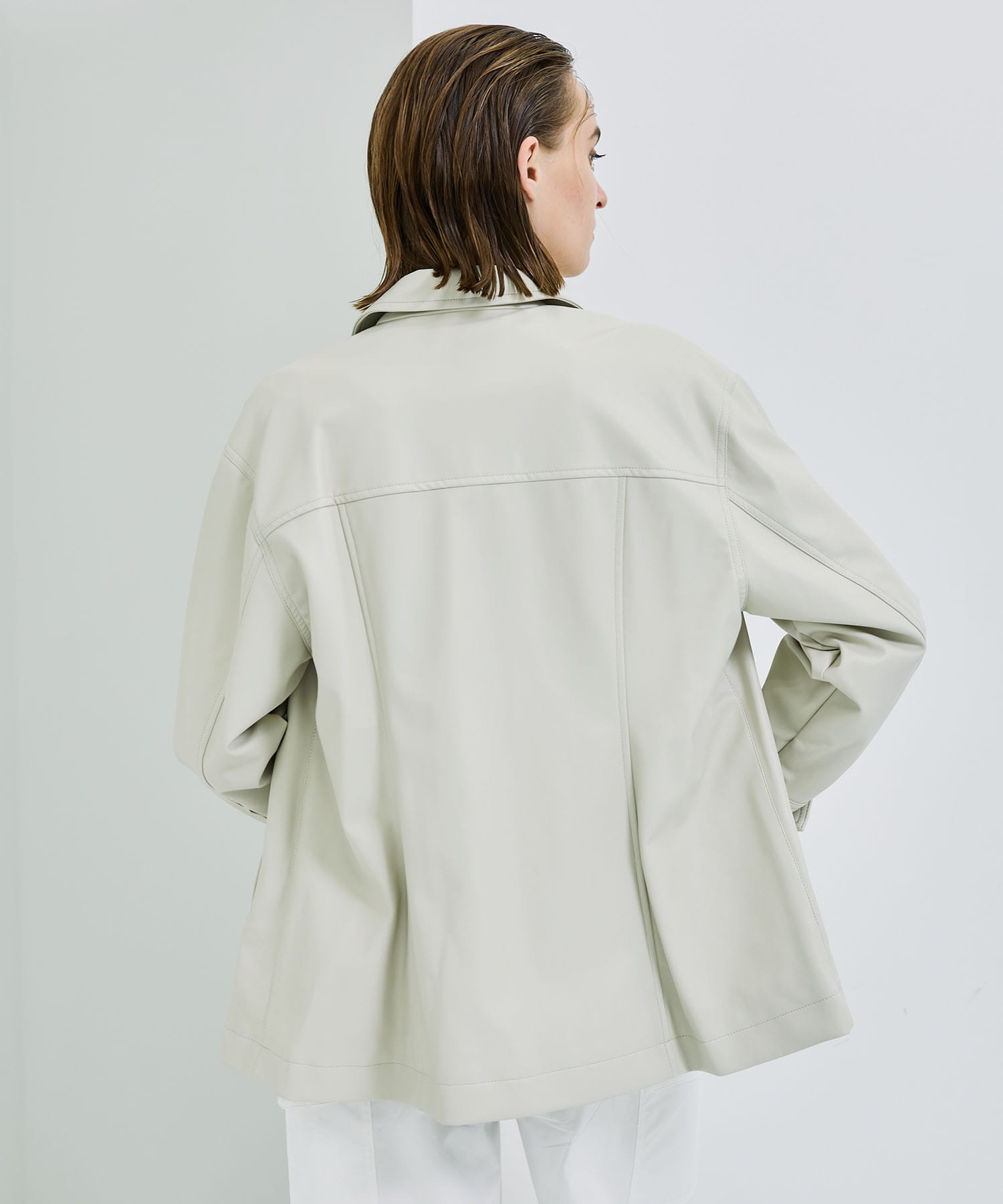 CITY〉ソフトレザーライクブルゾン(1 IVORY): STUDIOUS: WOMENS