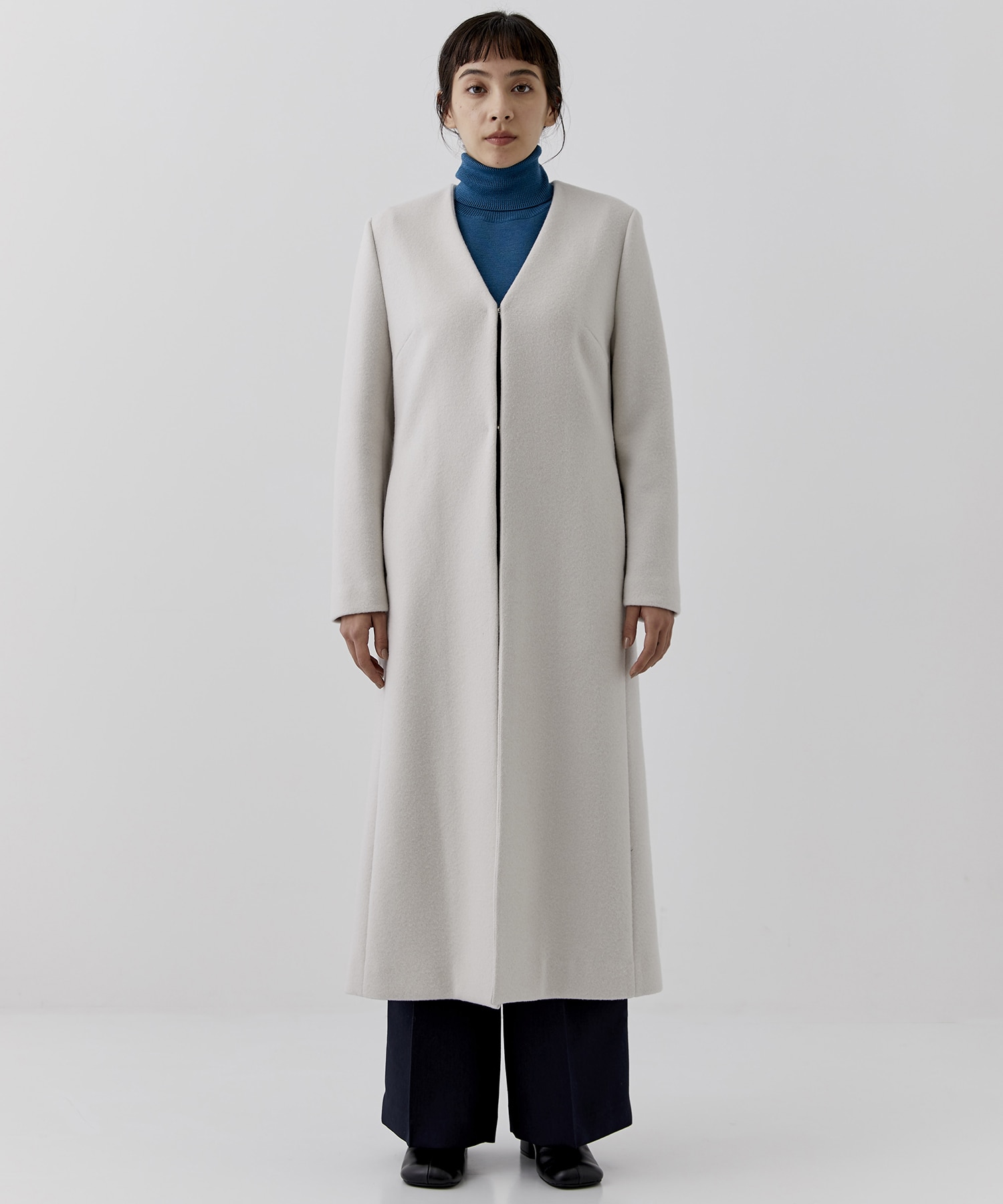〈CITY〉SUPER120ベルトマークノーカラーコート STUDIOUS