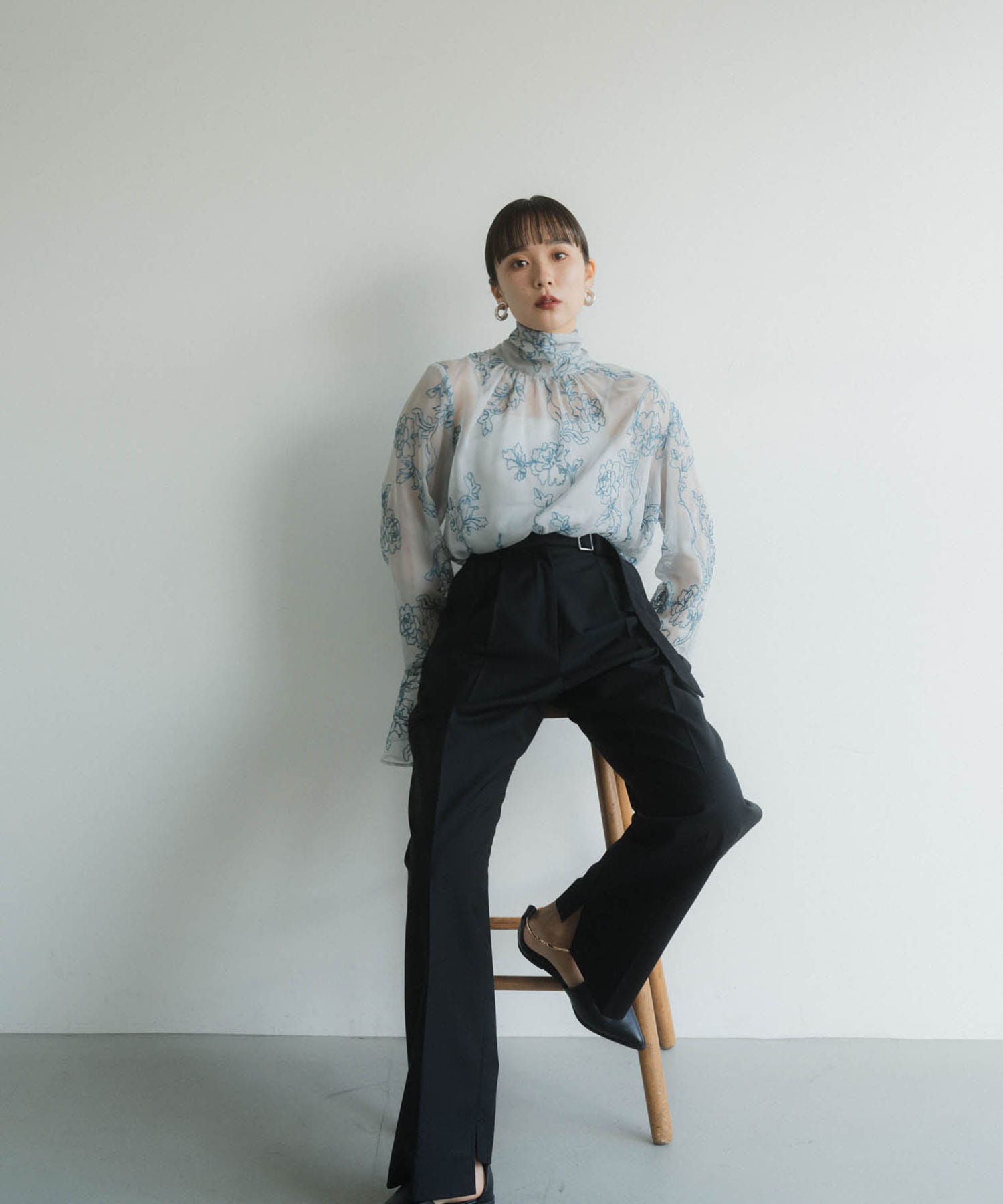 embroidery sheer blouse KnuthMarf