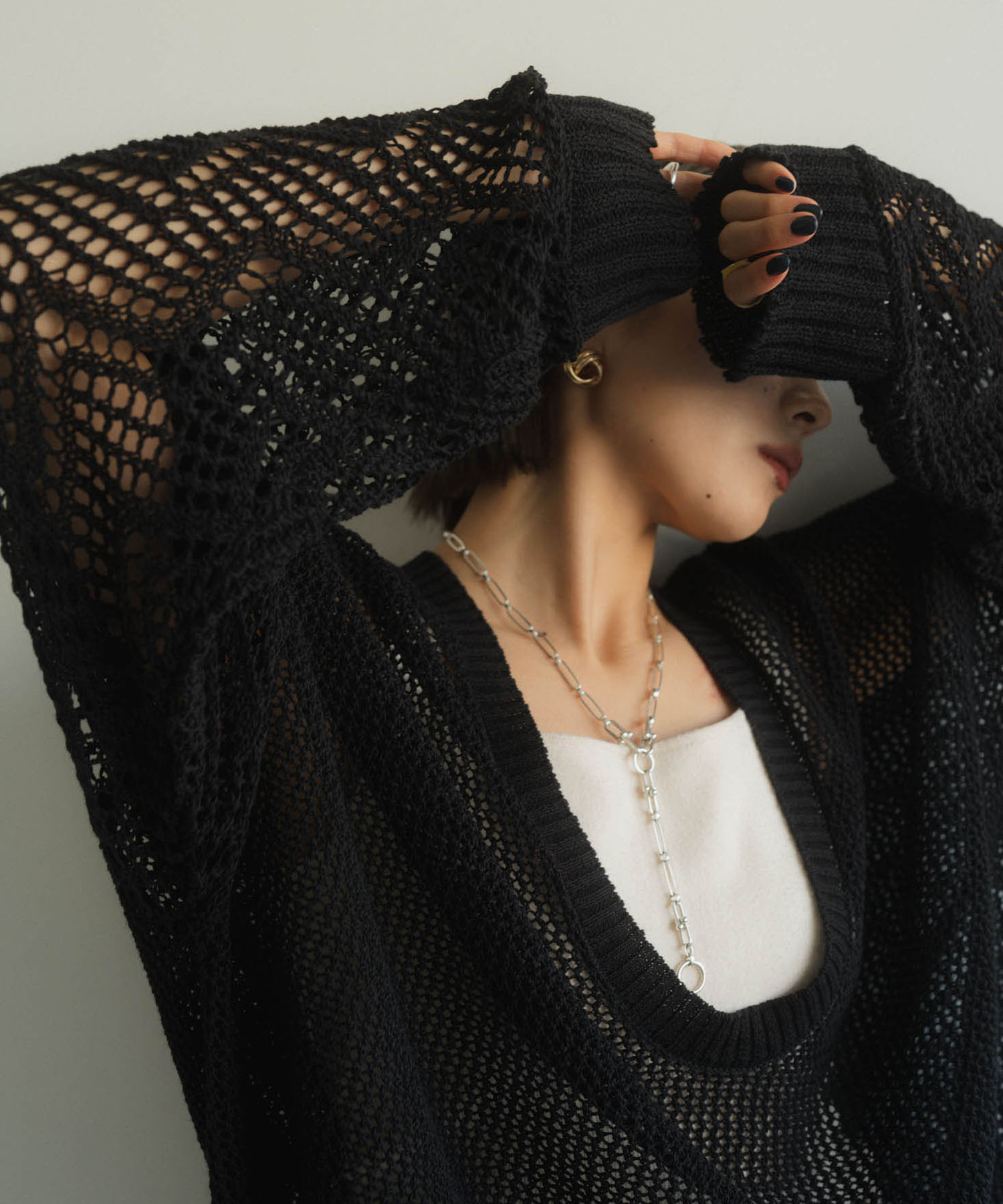 Uneck fringe mesh knit KnuthMarf