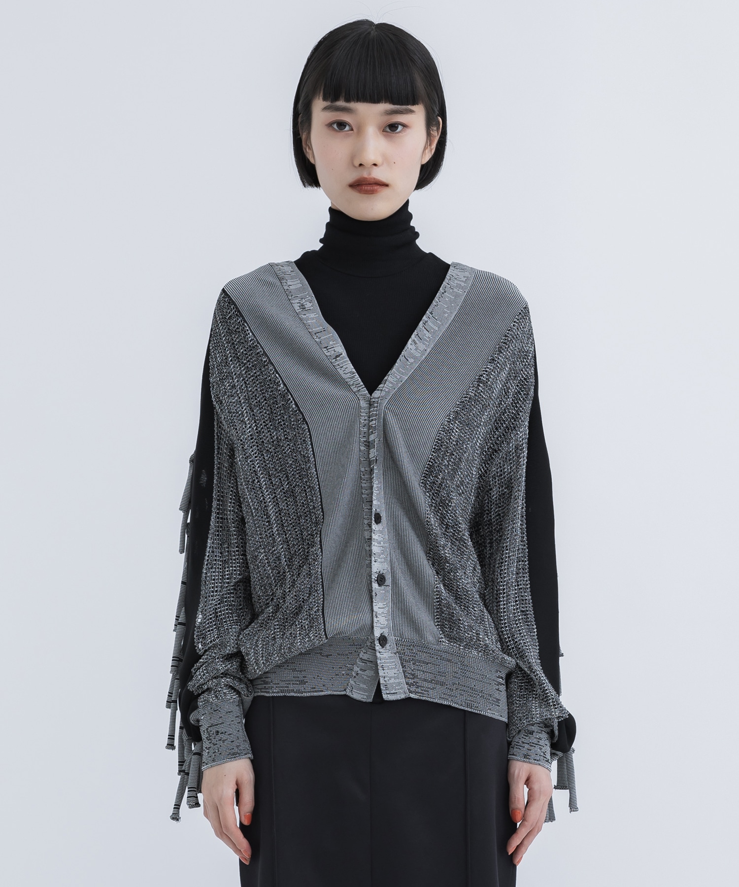 Fringe knit cardigan(S GREY): TOGA PULLA: STUDIOUS WOMEN