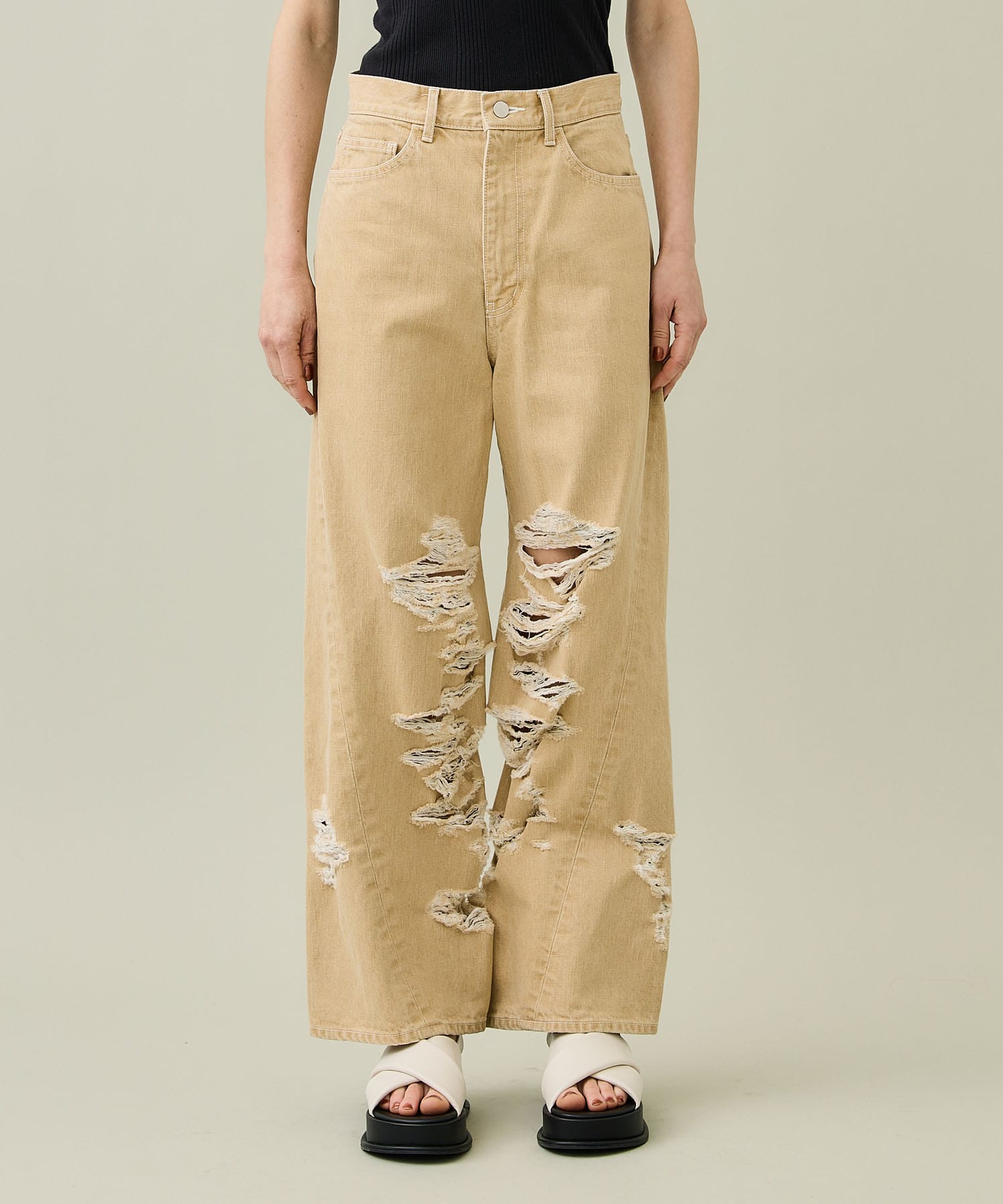 TWISTED DENIM PANTS