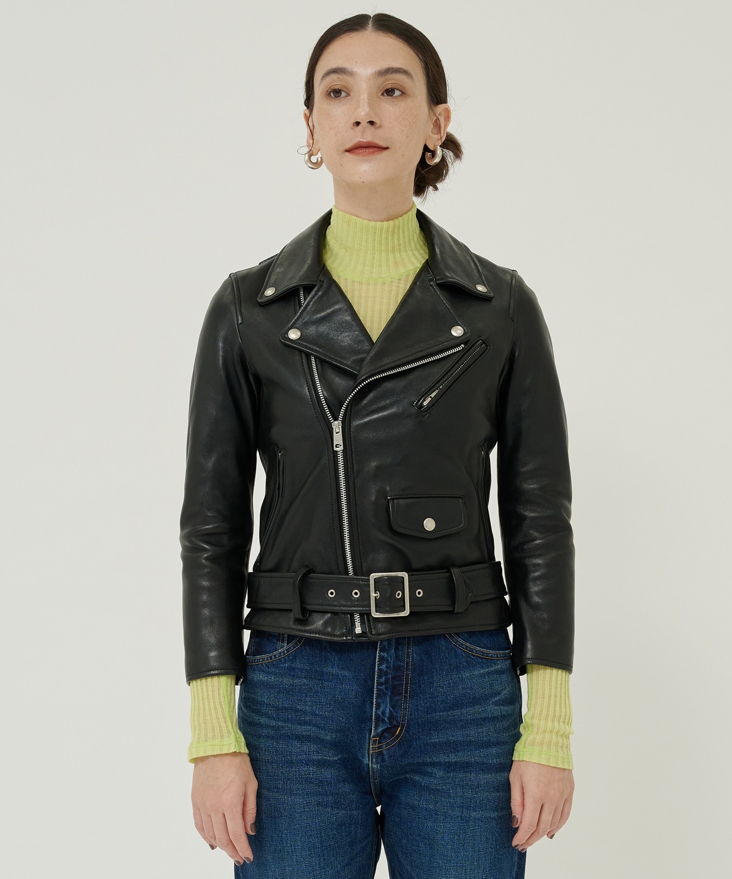 vintage leather THE /a riders jacket(S BLACK): beautiful people 
