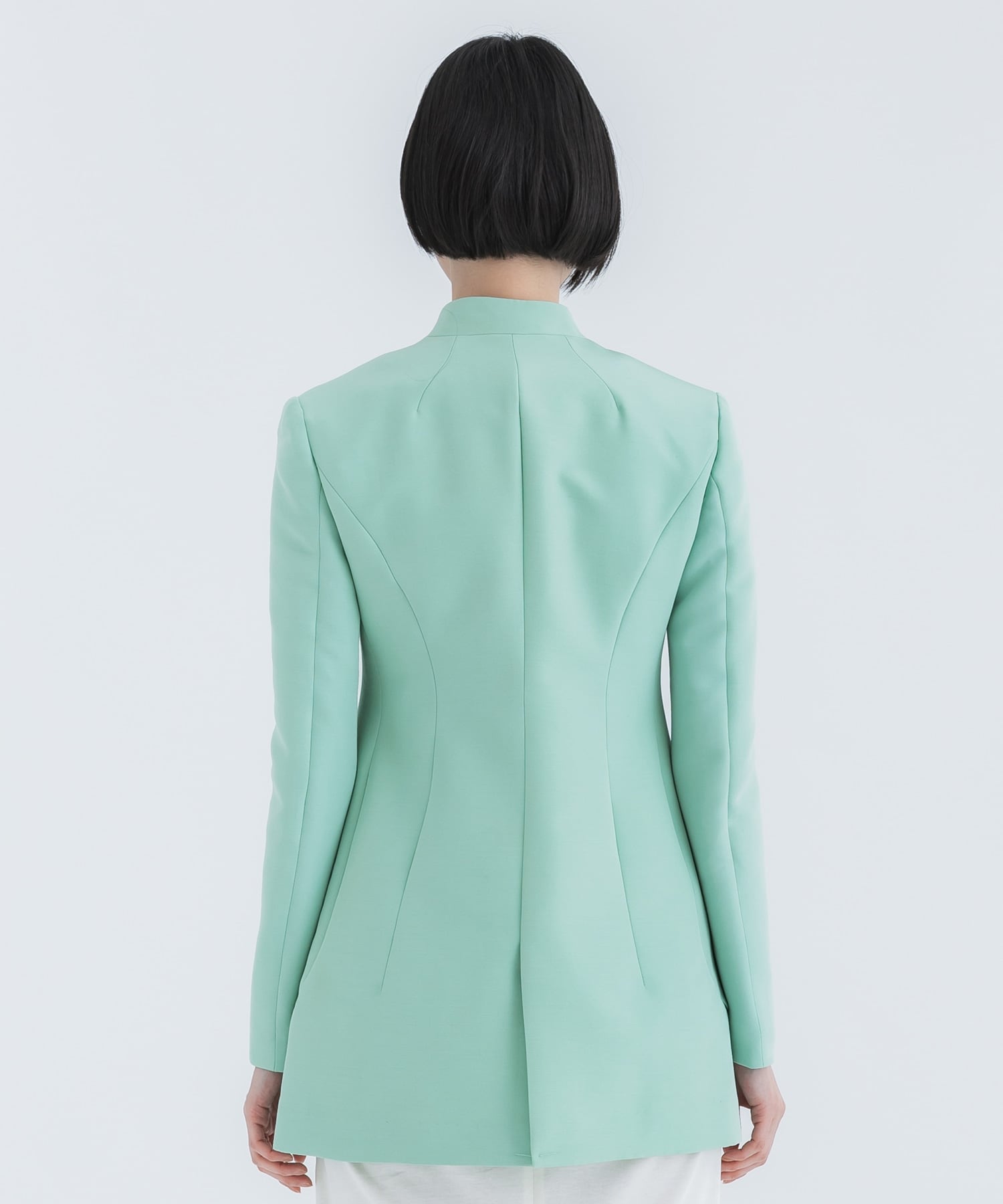 Silk Wool Double Stand Collar Jacket Mame Kurogouchi
