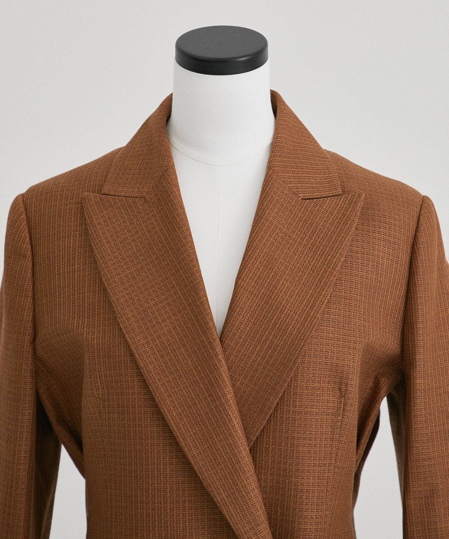 Geometric Silk Cotton Jacquard Double Beasted Jacket Mame Kurogouchi