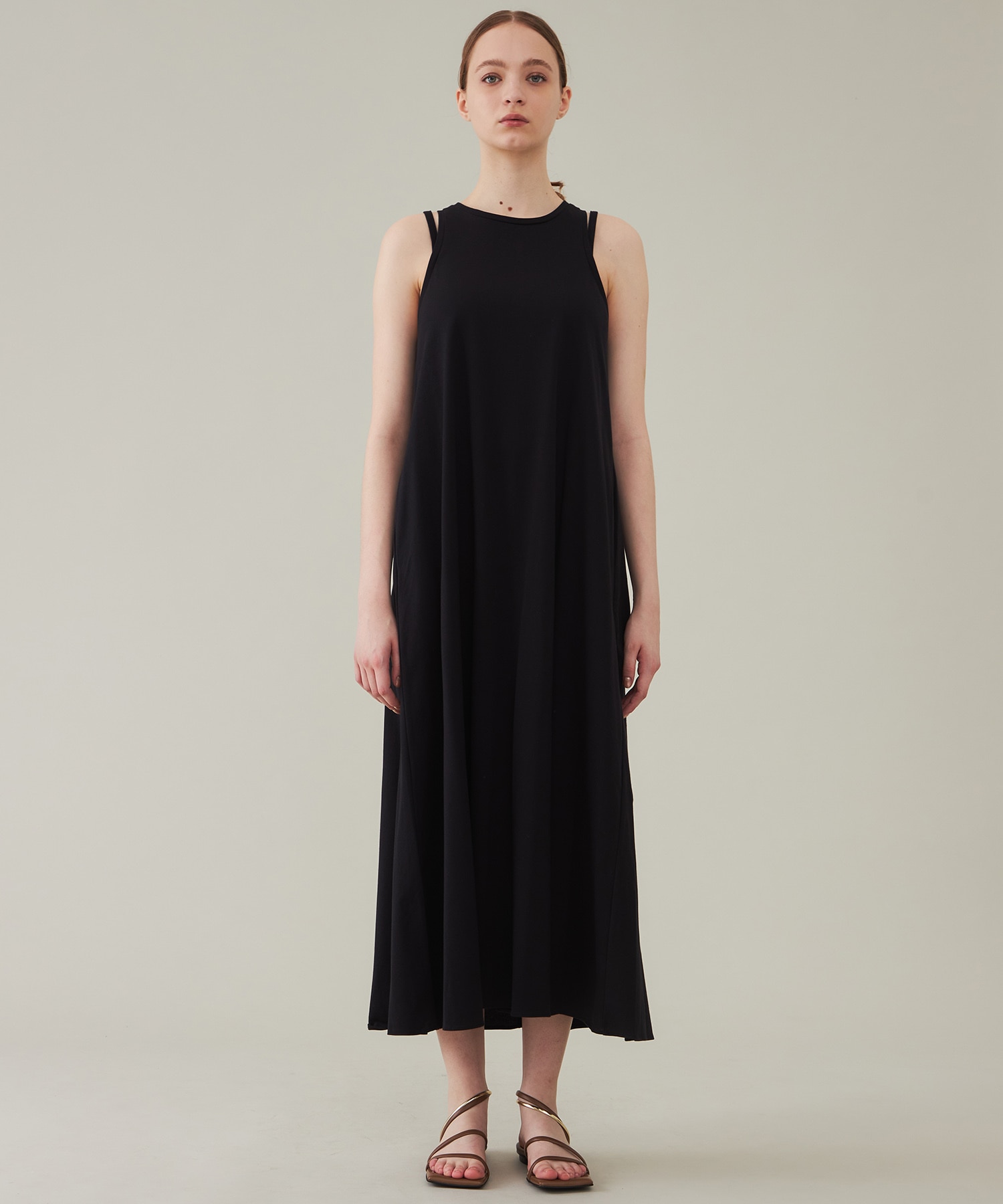 Double Strap Jersey Dress(XS BLACK): SAYAKA DAVIS: WOMENS