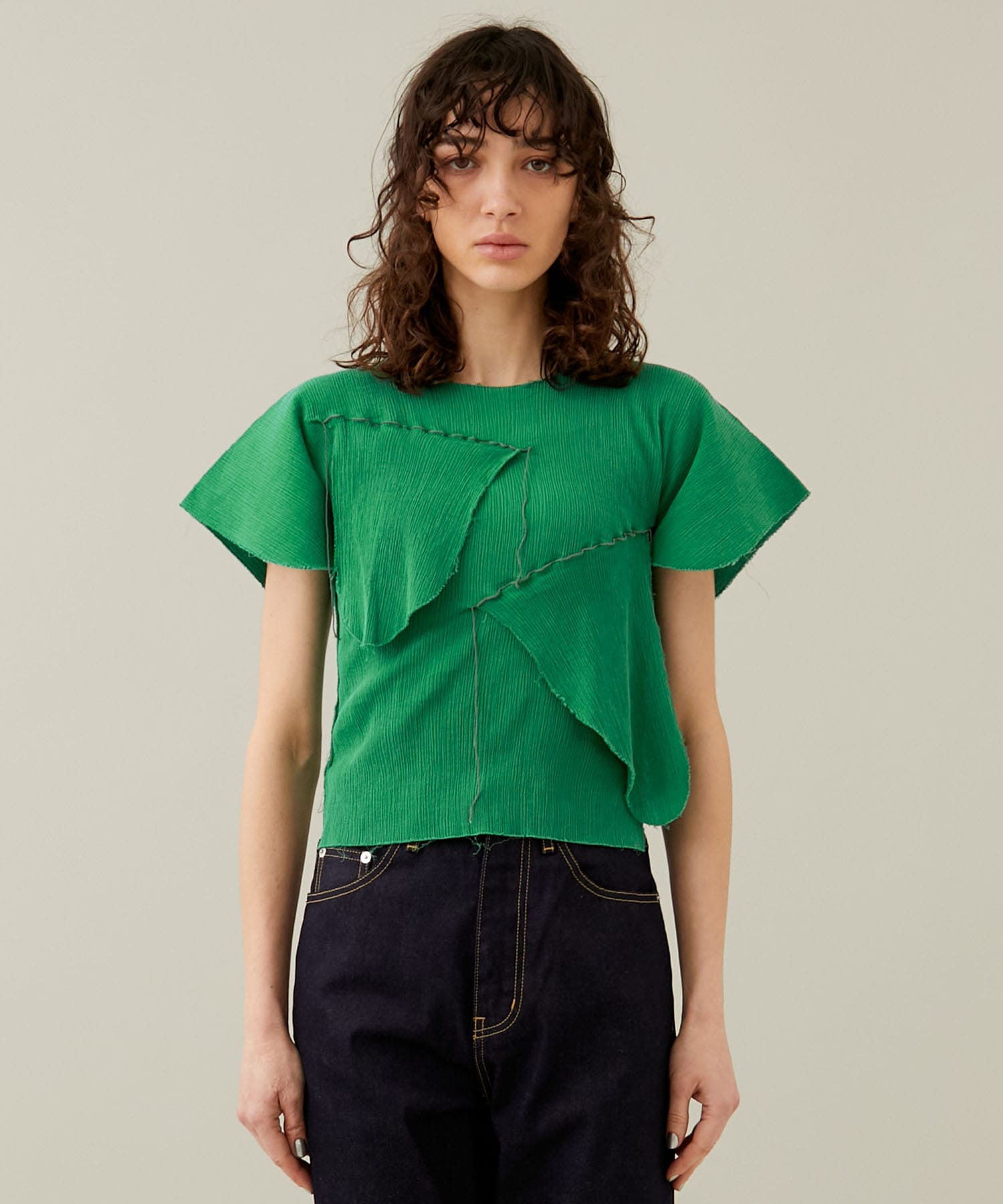 Cotton yoryu short sleeve(FREE GREEN): kotohayokozawa: WOMENS