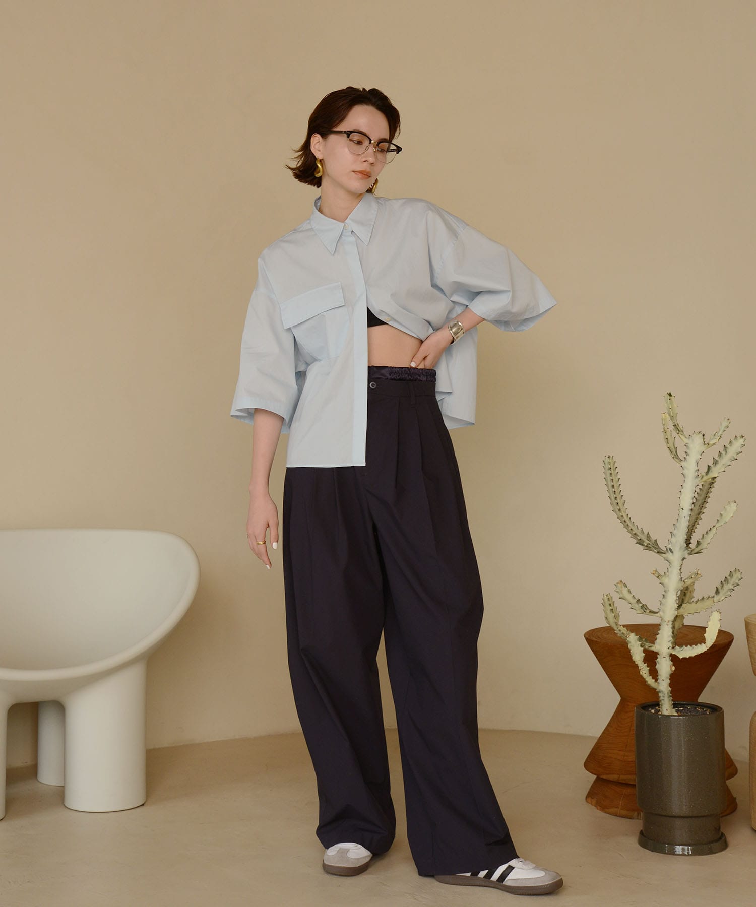 Wベルトタックボリュームパンツ MATURED