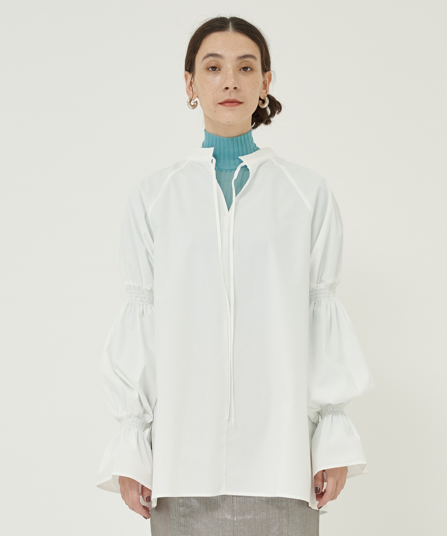 2WAY Candy Sleeve Shirt(FREE OFF WHITE): STUDIOUS: WOMENS