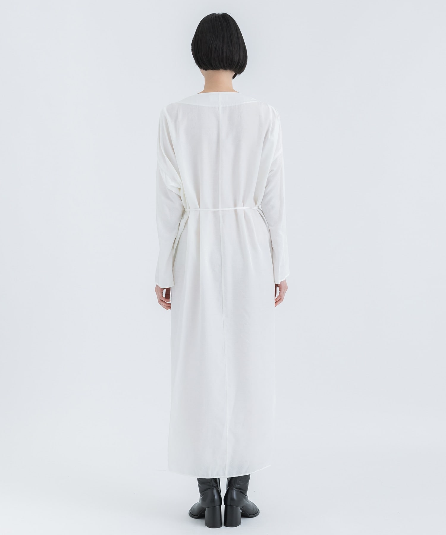 Floral Pattern Silk Rayon Jacquard I-Line Dress Mame Kurogouchi