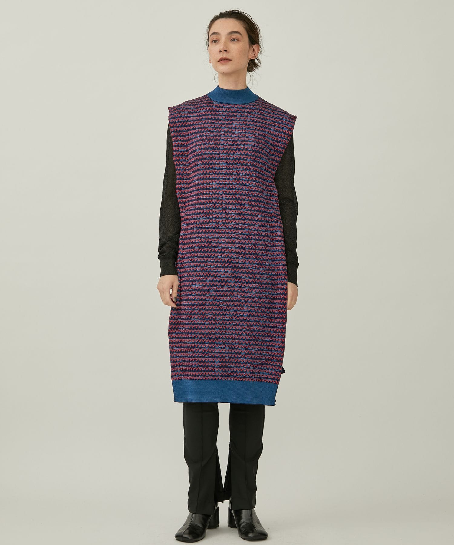 Wide rib knit dress