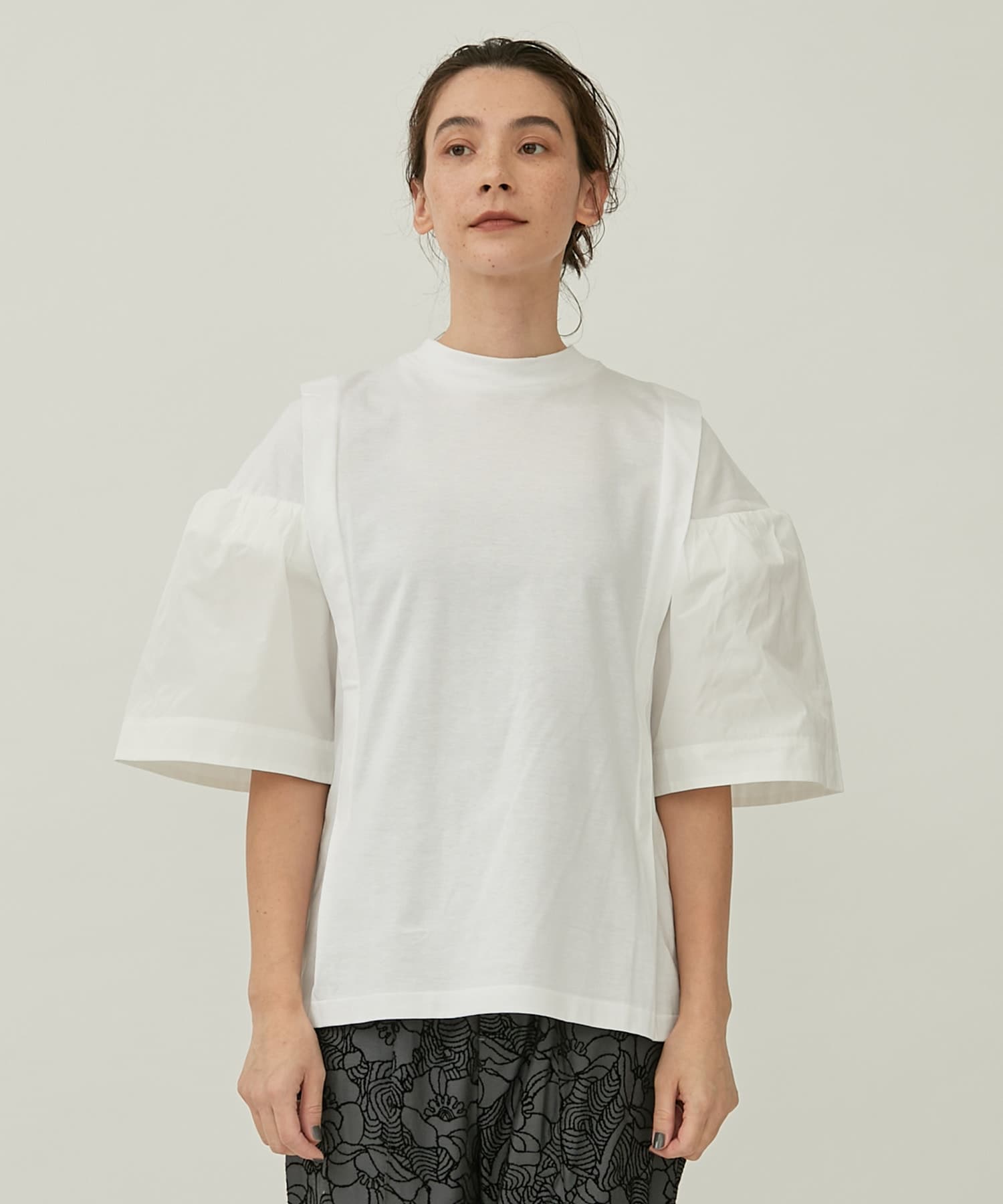Cotton jersey T-shirt(36 WHITE): TOGA PULLA: WOMENS｜ STUDIOUS