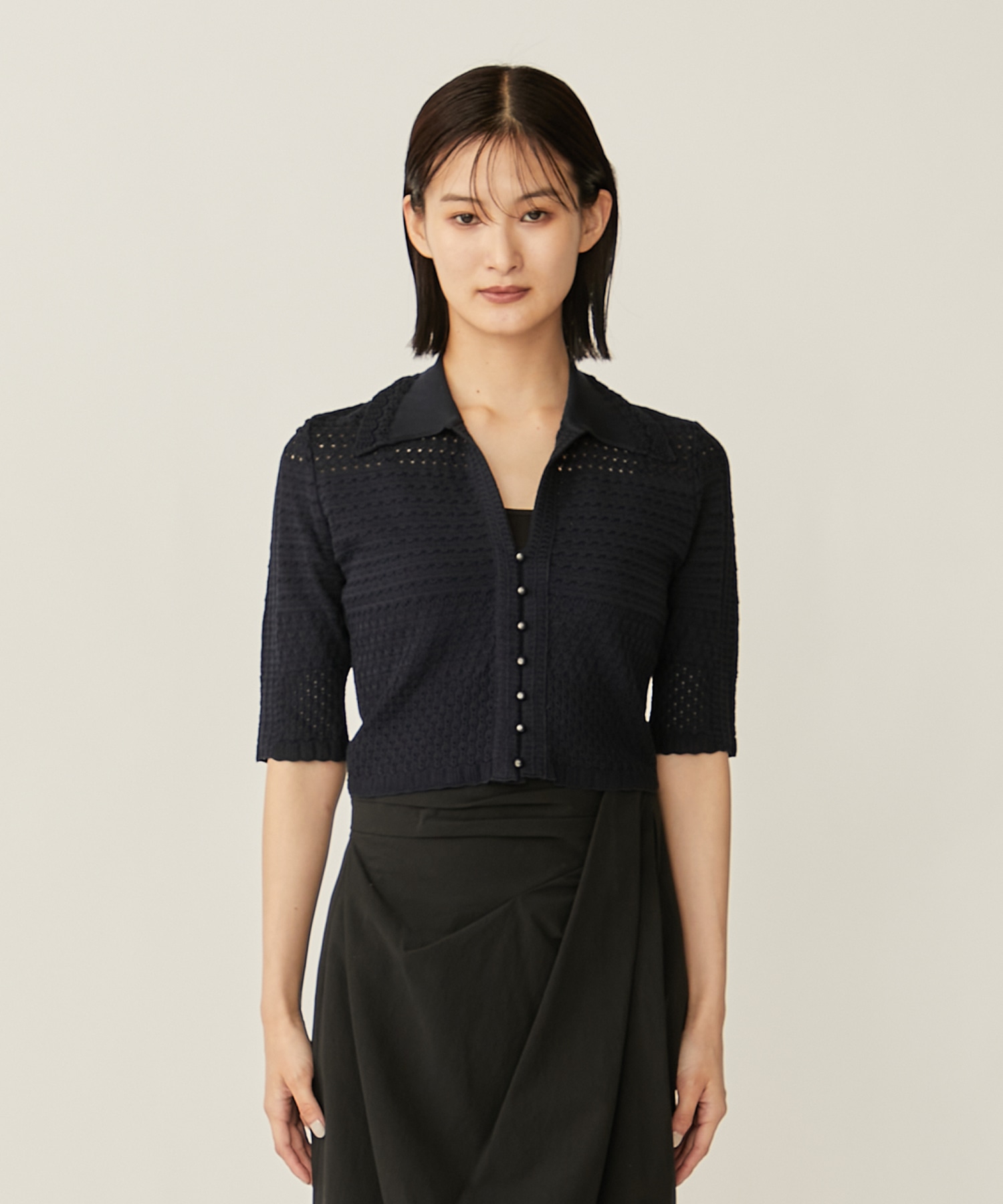 Lace Knitted Top(1 NAVY): Mame Kurogouchi: WOMENS｜ STUDIOUS